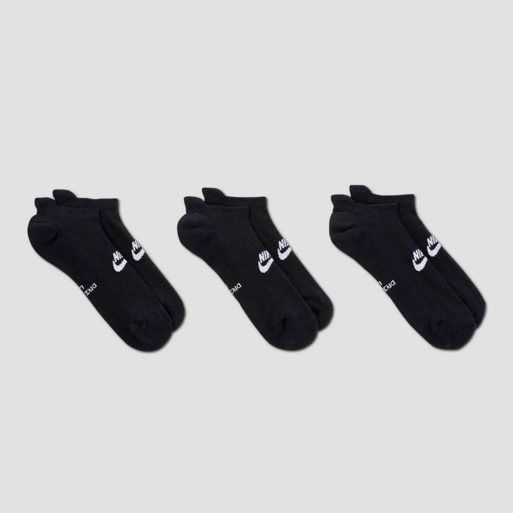 Nike SB Everyday Elevated No-Show Socks 3 Pairs Black
