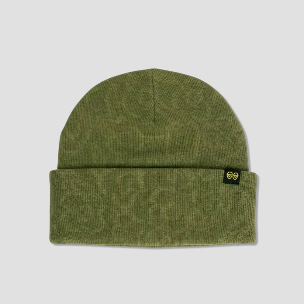 Krooked Flowers Eyes Clip Beanie Olive