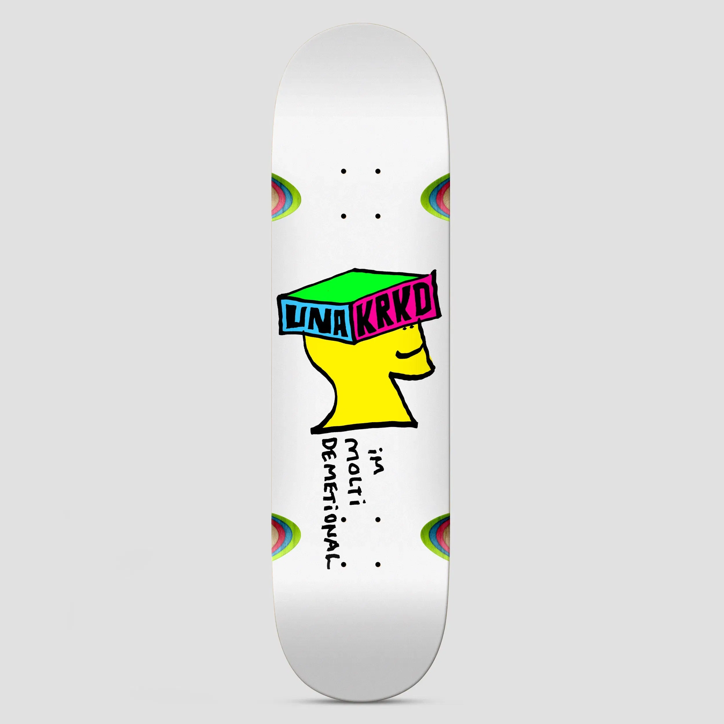 Krooked 8.28 Una Molti Demetional Skateboard Deck White