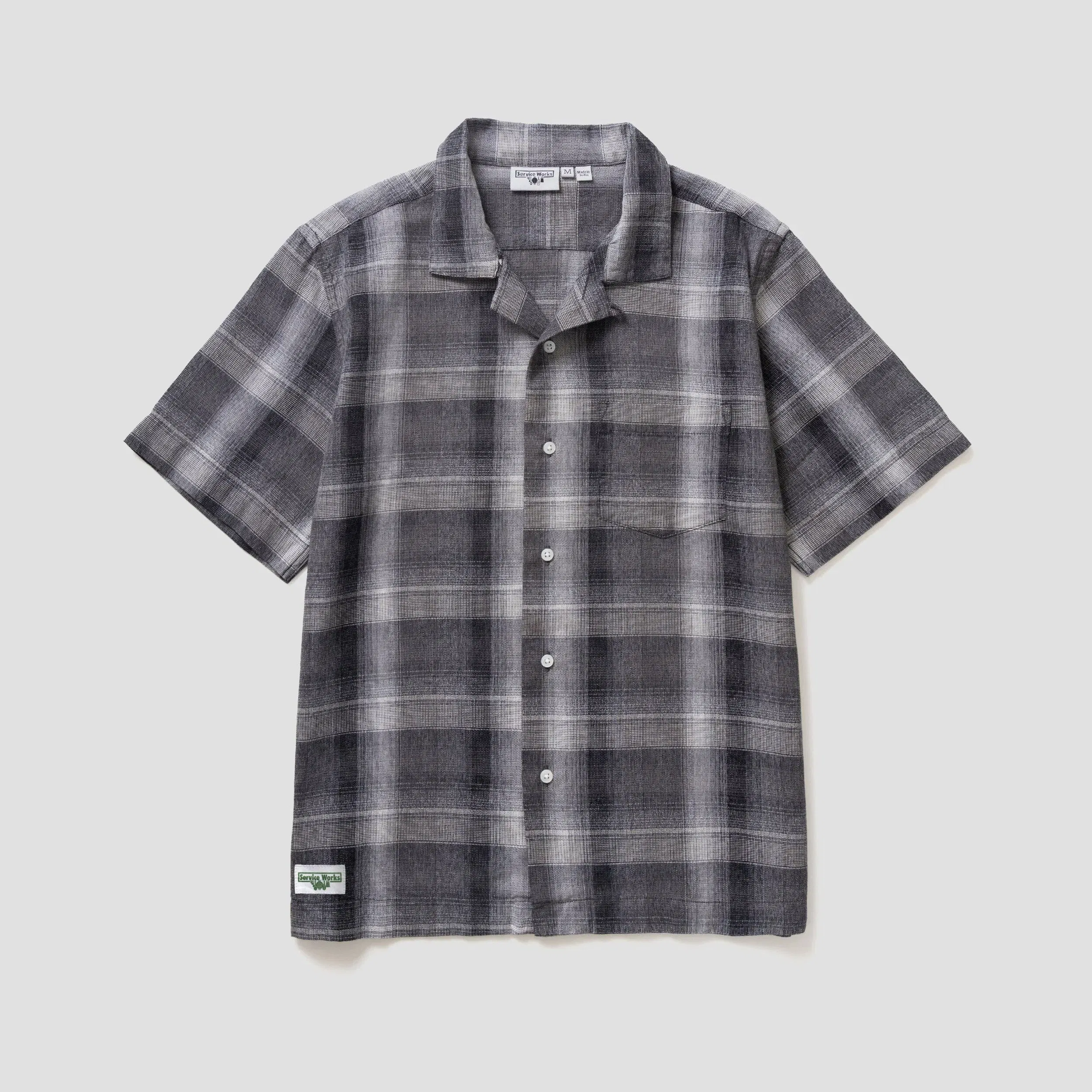 Service Works Plaid Resort Shirt Black