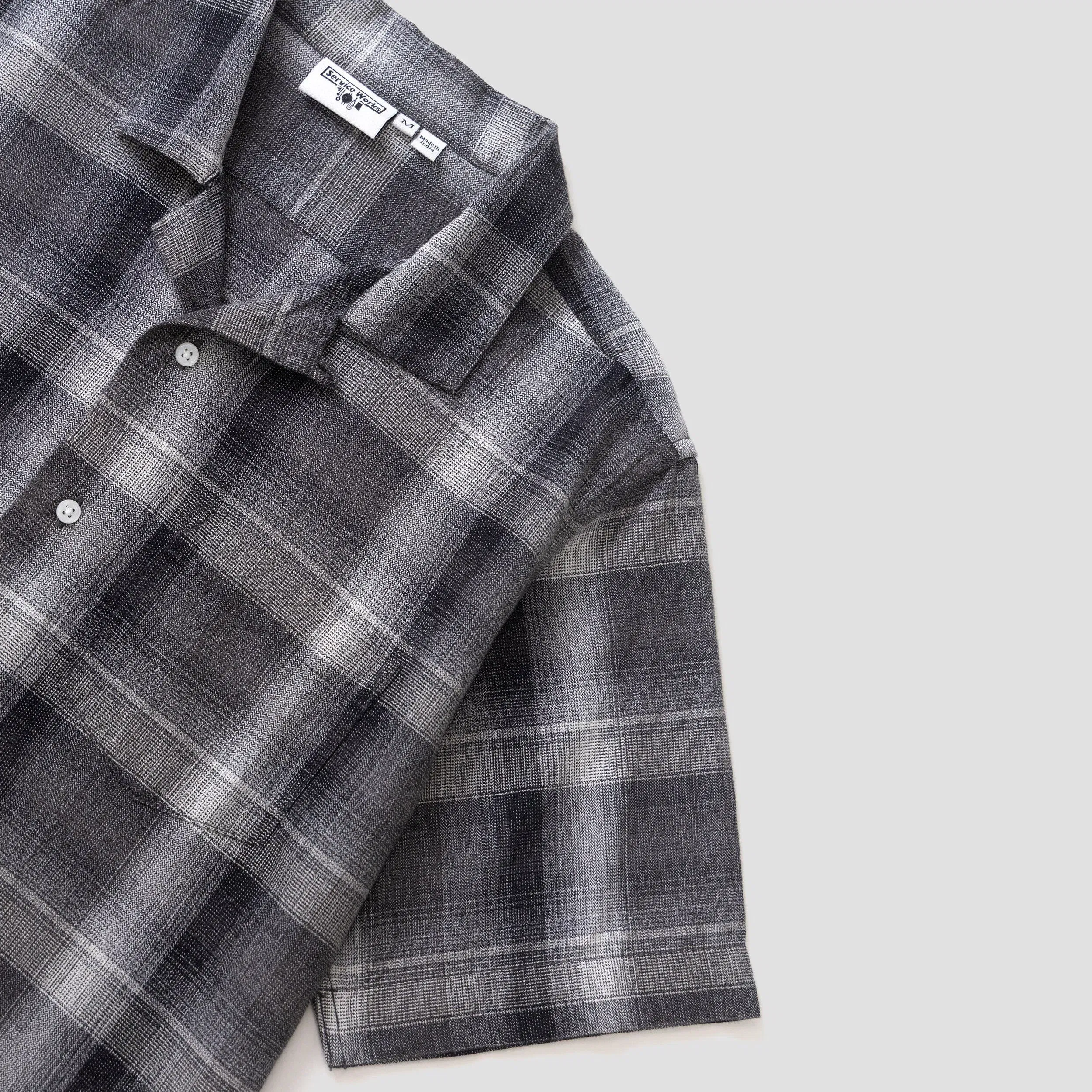 Service Works Plaid Resort Shirt Black
