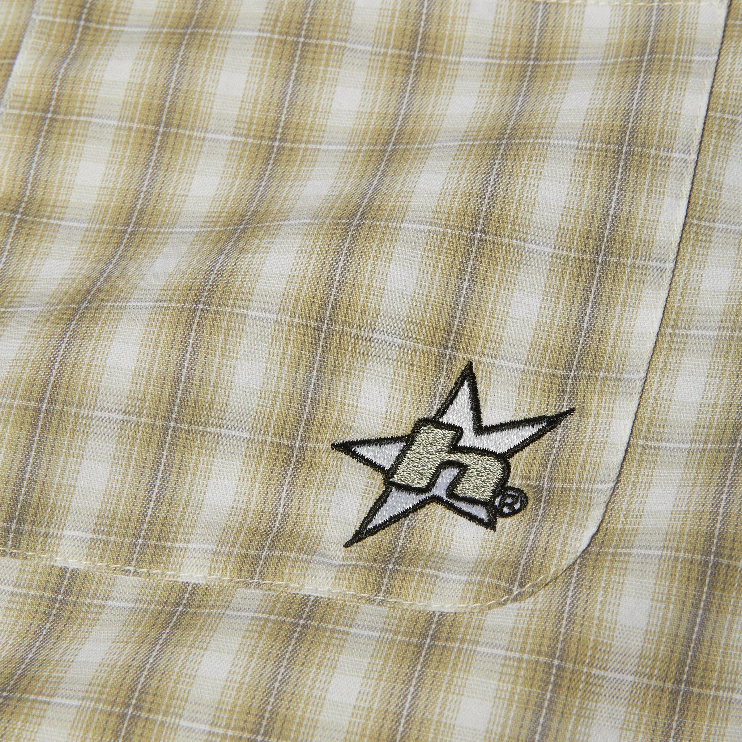 HUF H Star Longsleeve Plaid Shirt Putty