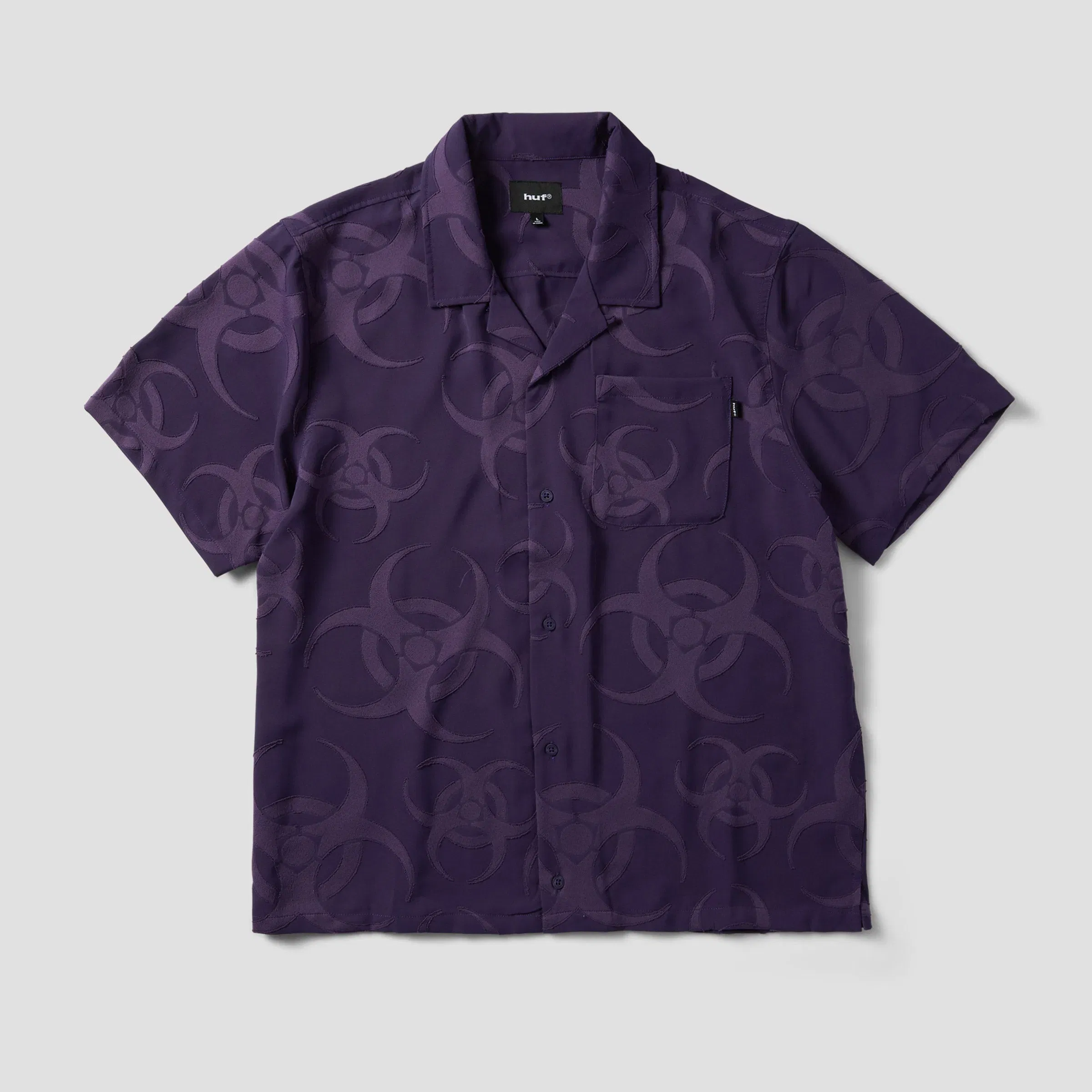 HUF Sector Jacquard Shortsleeve Shirt Dark Berry