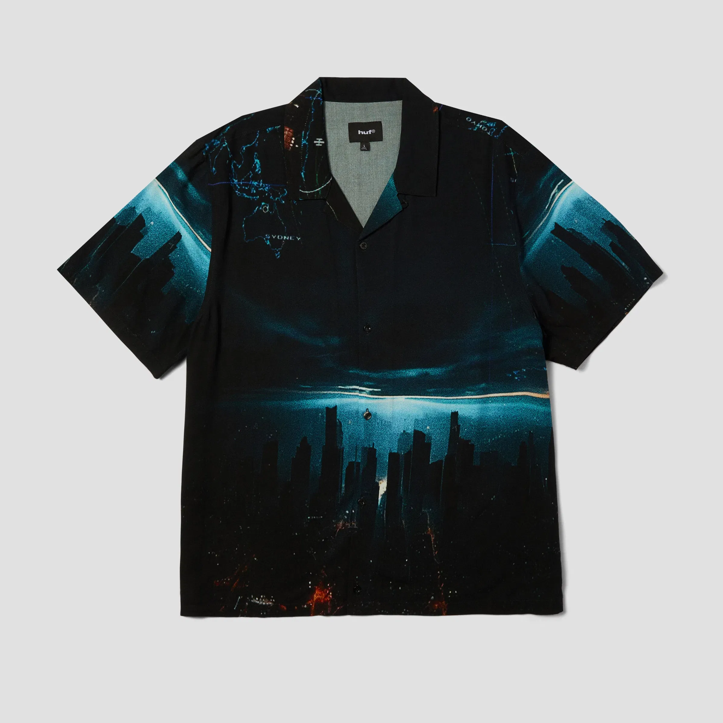 HUF Ground Control Shortsleeve Resort Shirt Black