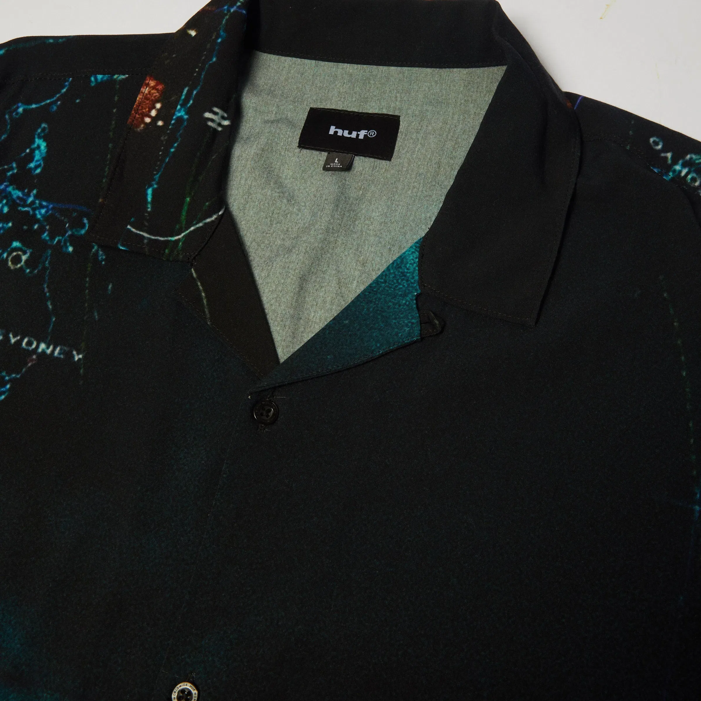 HUF Ground Control Shortsleeve Resort Shirt Black