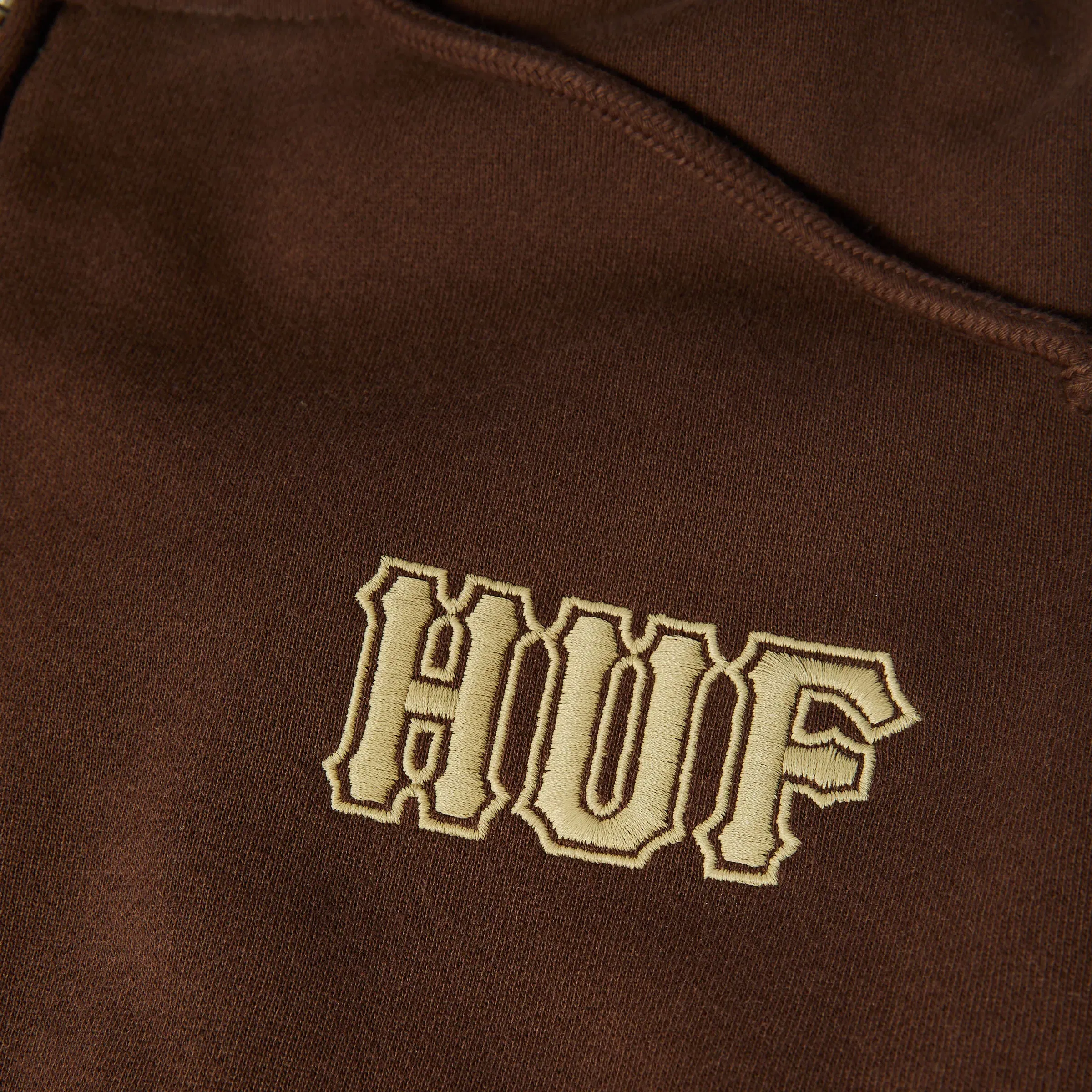 HUF Classic Logo Full Zip Hoodie Chocolate