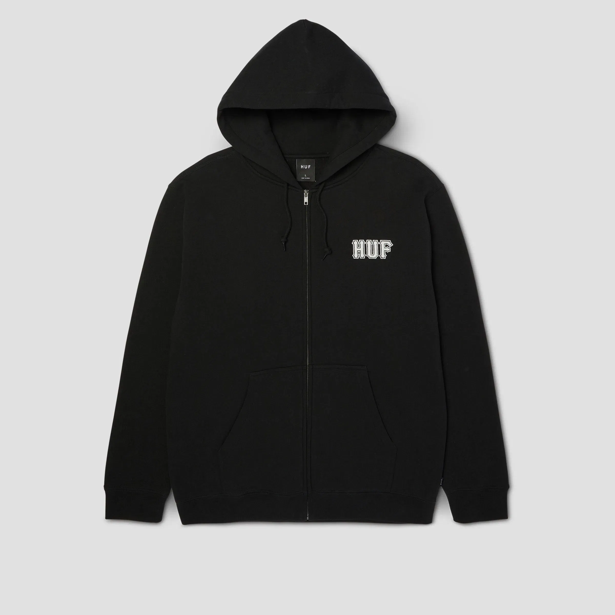 HUF Classic Logo Full Zip Hoodie Black