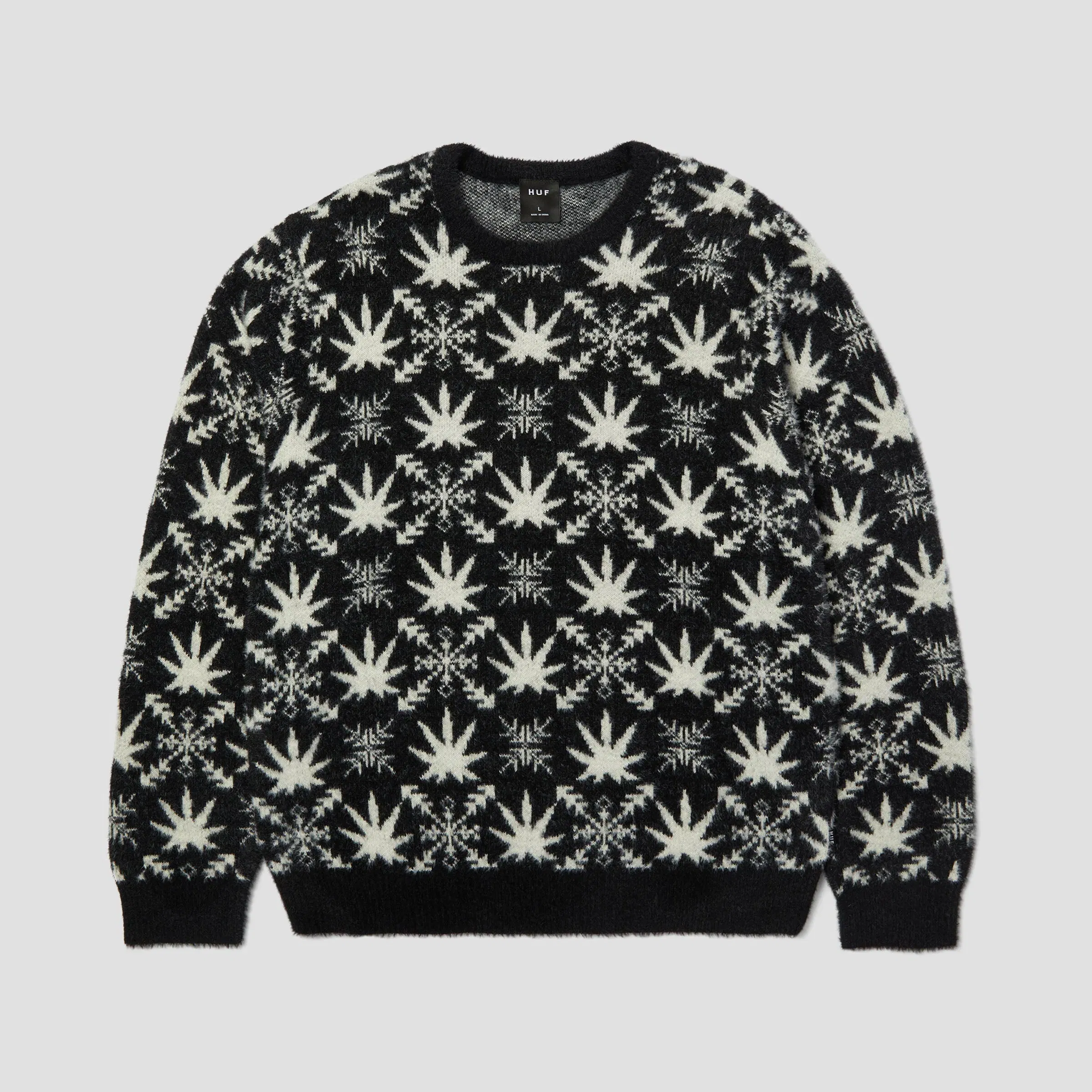 HUF Arctic Plantlife Crew Sweater Black