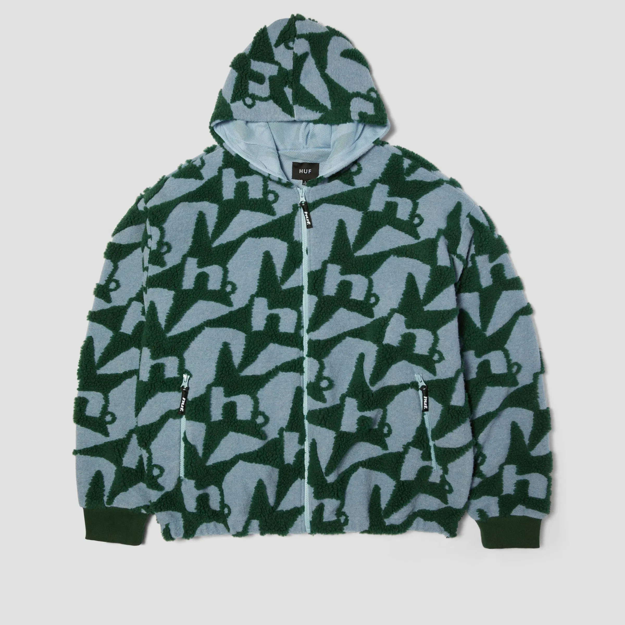 HUF H Star Repeat High Pile Jacket Ice Blue