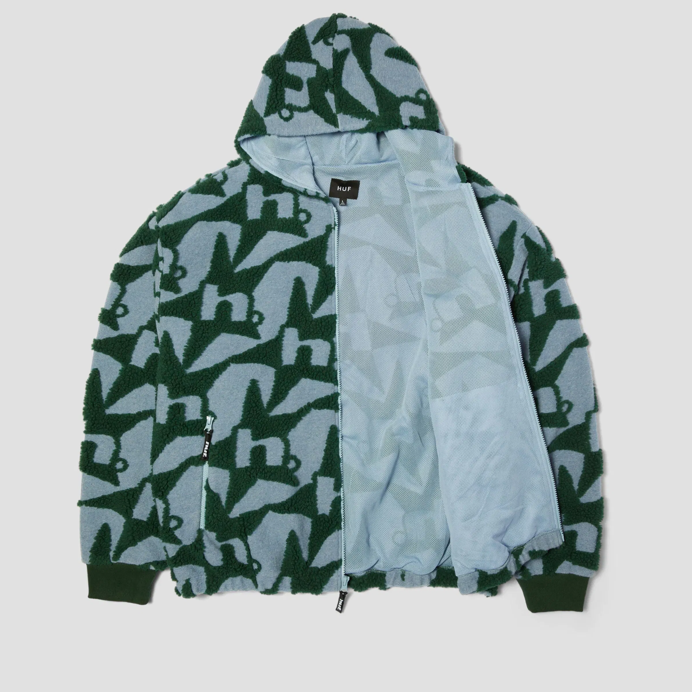 HUF H Star Repeat High Pile Jacket Ice Blue