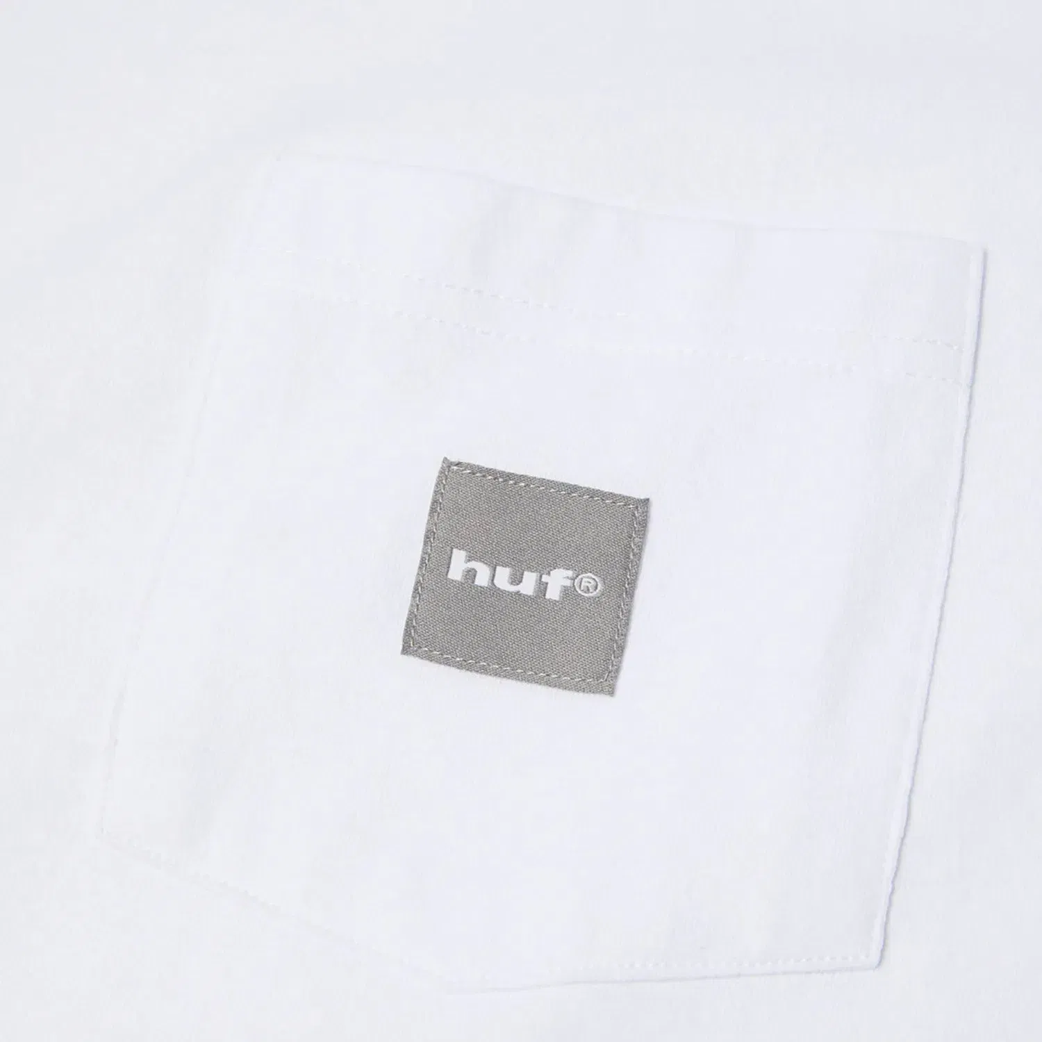 HUF Box Logo Shortsleeve Pocket T-Shirt White / Grey