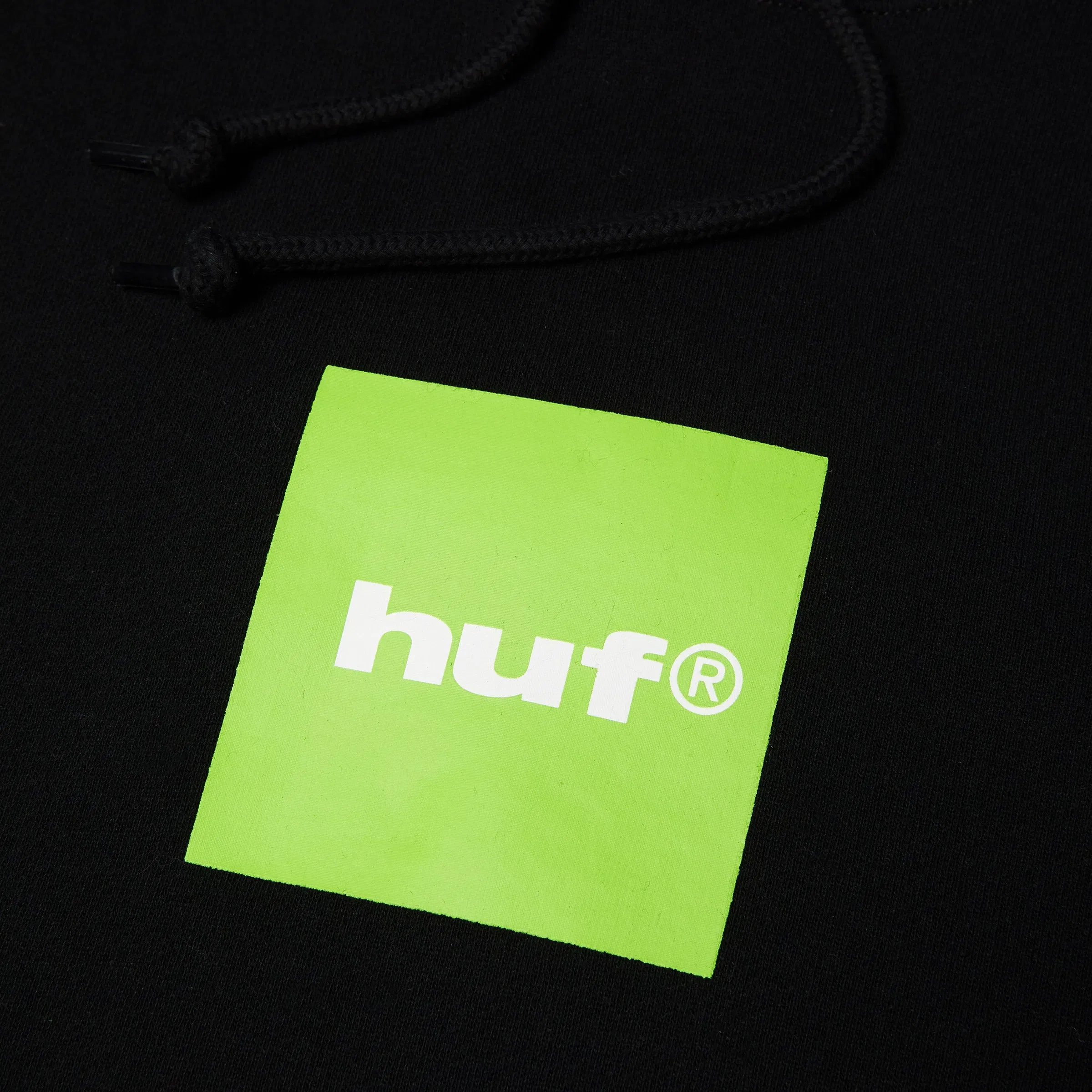 HUF Box Logo Pullover Hoodie Black / Huf Green