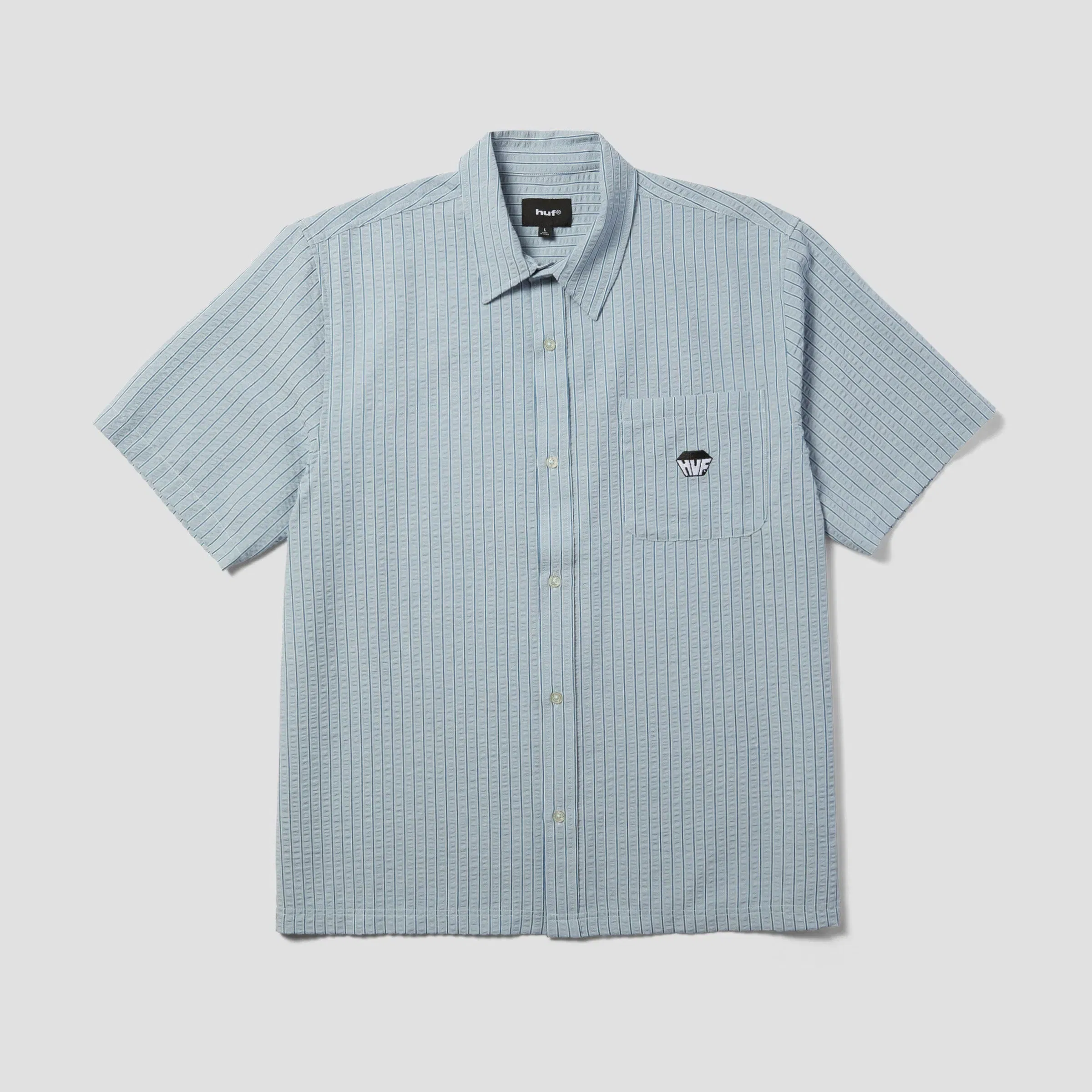 HUF Big Block Striped Shortsleeve Shirt Light Blue
