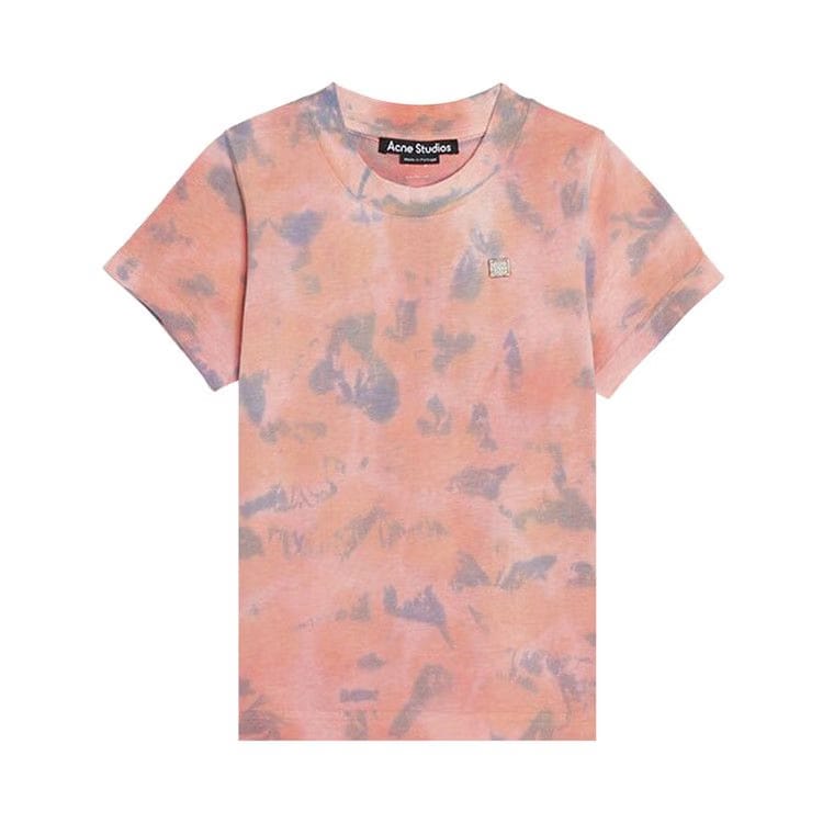 Acne Studios Kids Mini Cloud Print Nash Face Patch T-Shirt Peach Orange