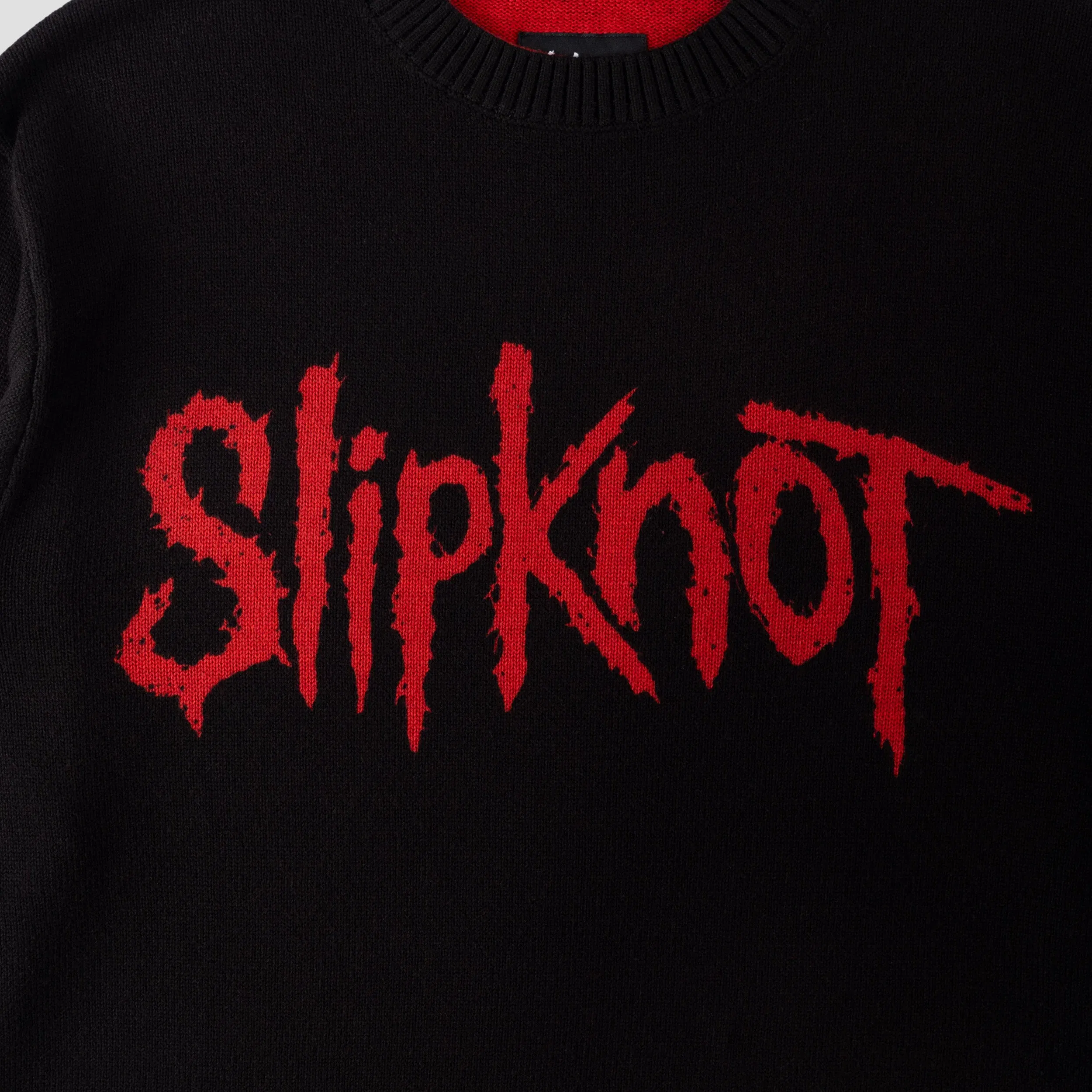 Welcome X Slipknot Slipknot Overprint Knit Sweater Black / Red