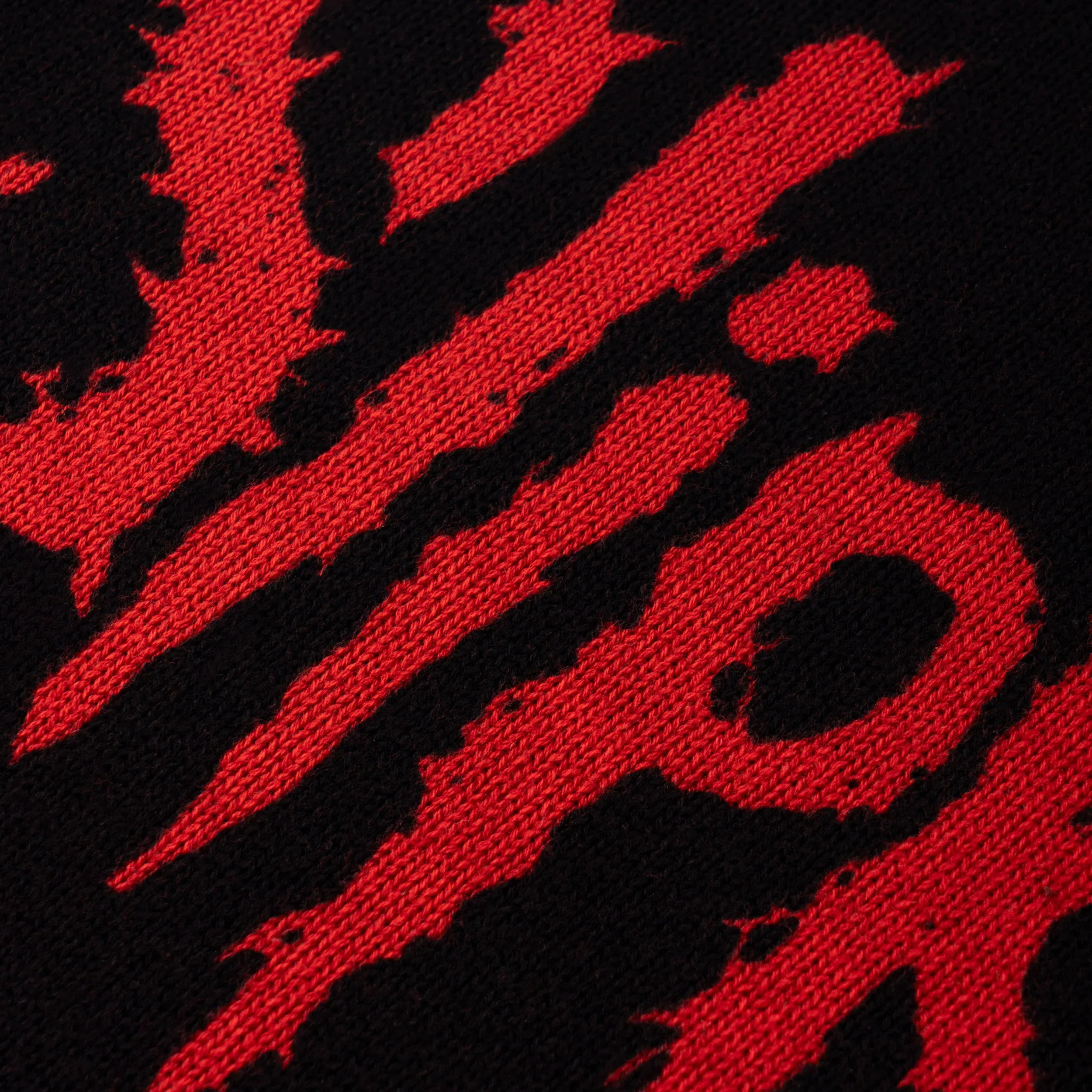 Welcome X Slipknot Slipknot Overprint Knit Sweater Black / Red