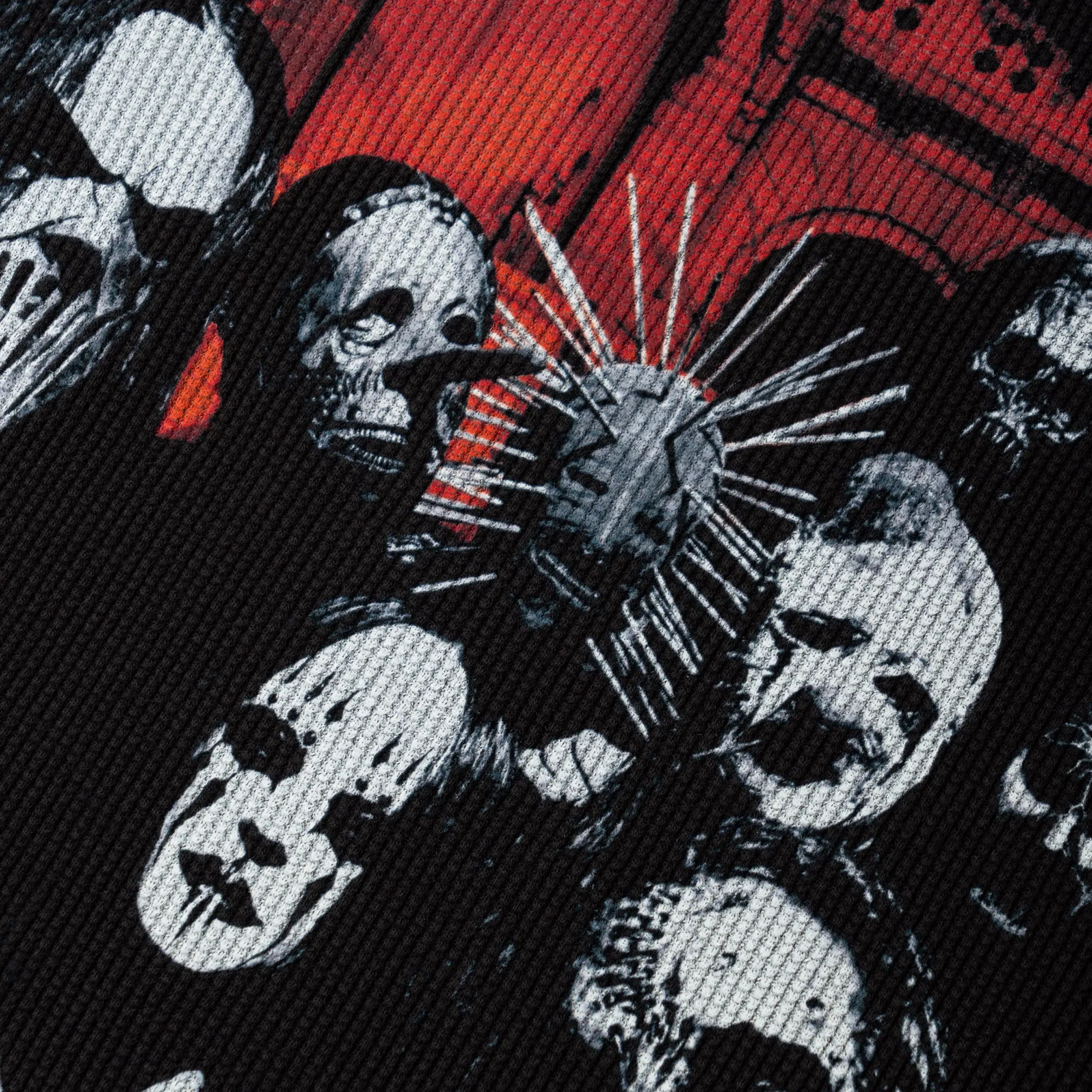 Welcome X Slipknot Mask Contrast Stitch Thermal Longsleeve T-Shirt Black / White