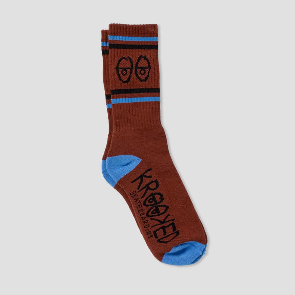 Krooked Eyes Socks Dark Red / Blue / Black