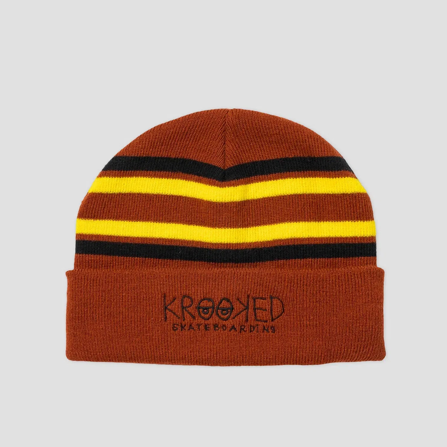 Krooked Eyes Beanie Dark Red / Gold / Black