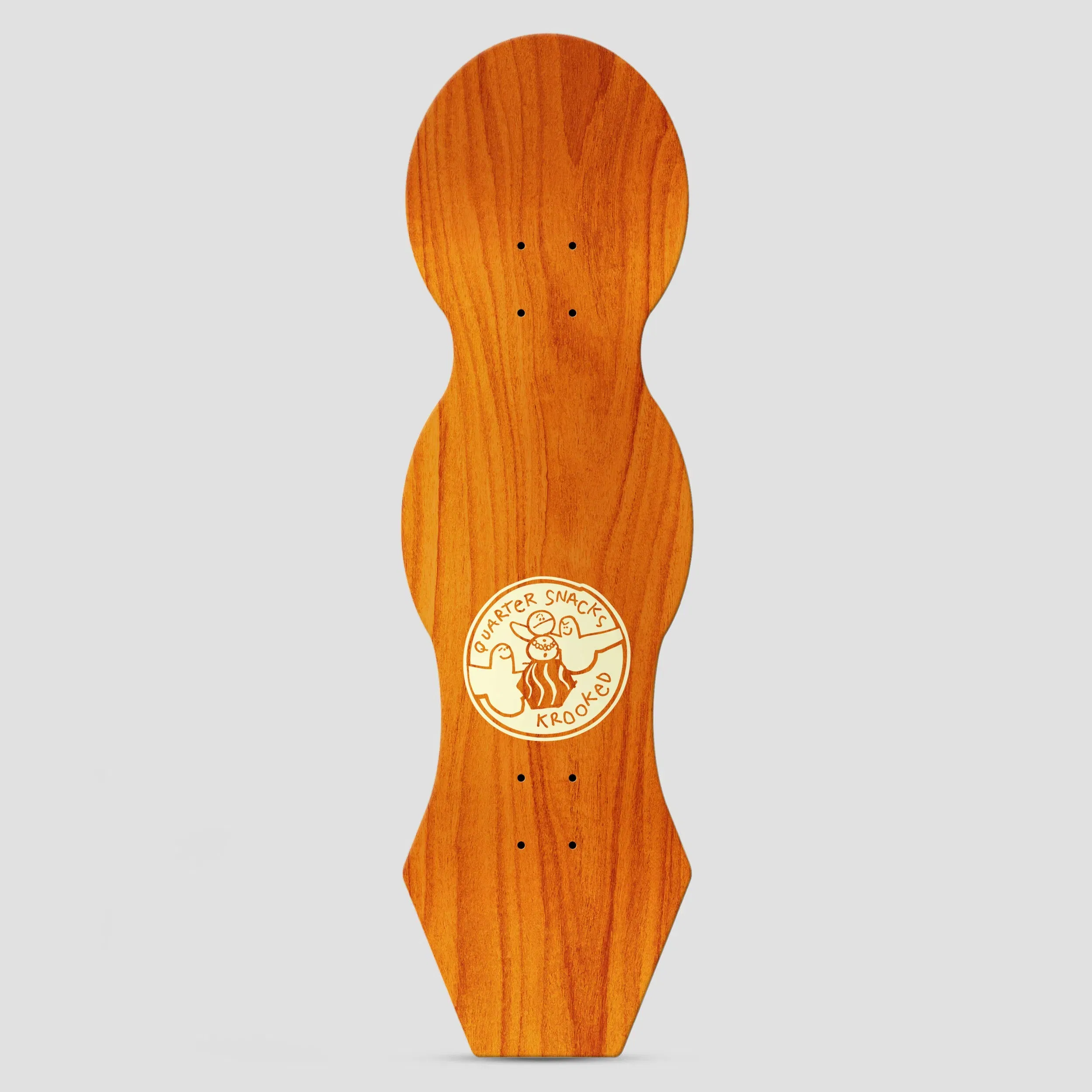 Krooked x Quartersnacks 9.0 Snackman Cruiser Skateboard Deck Multi