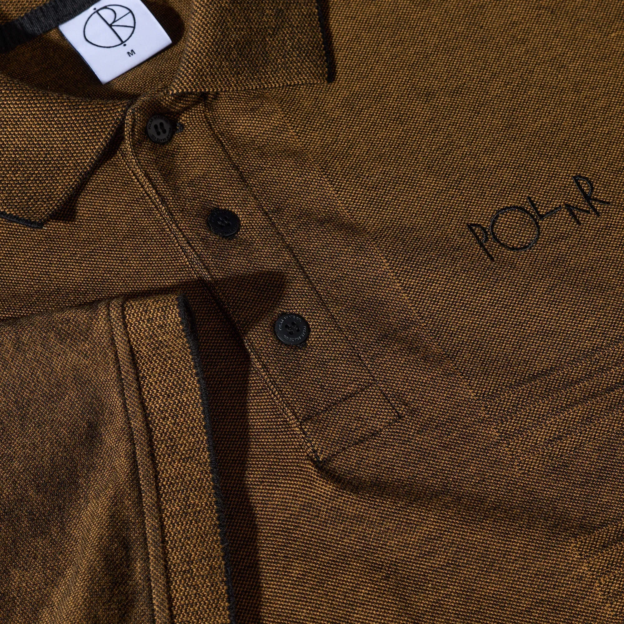 Polar Surf Polo Shirt Pique Black / Caramel