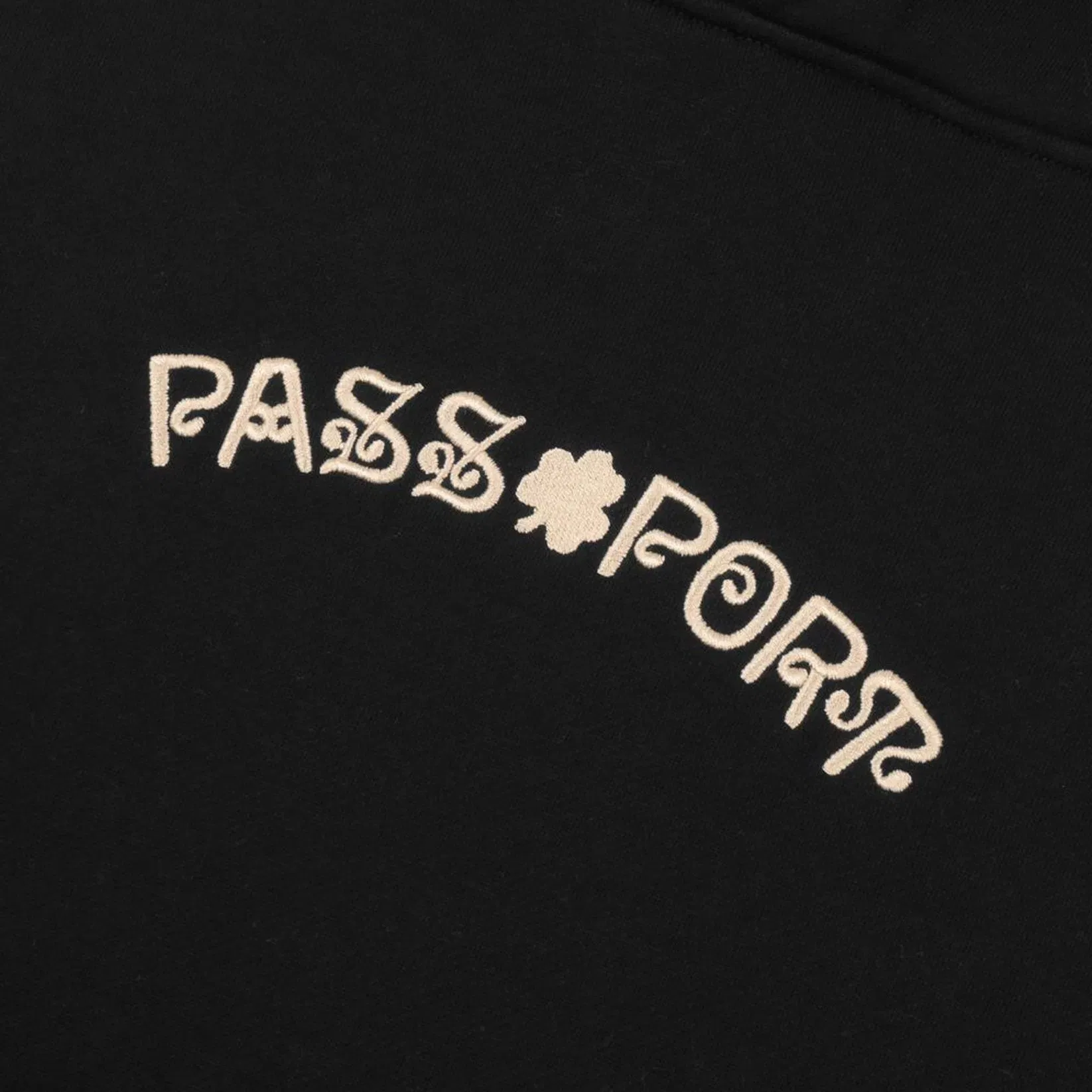 Passport Sham Embroidery Hoodie Black