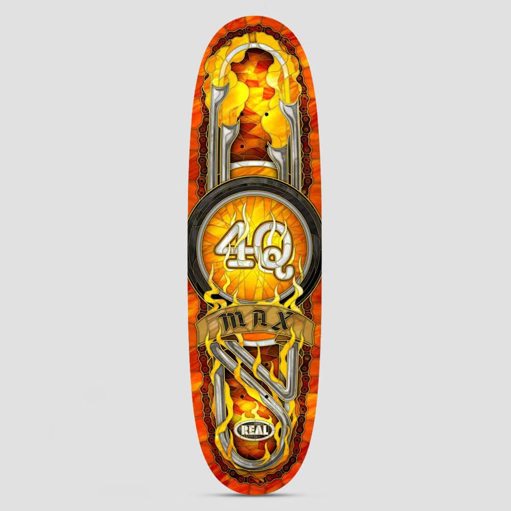 Real 9.1 Max Schaff 4Q Cathedral Skateboard Deck Orange