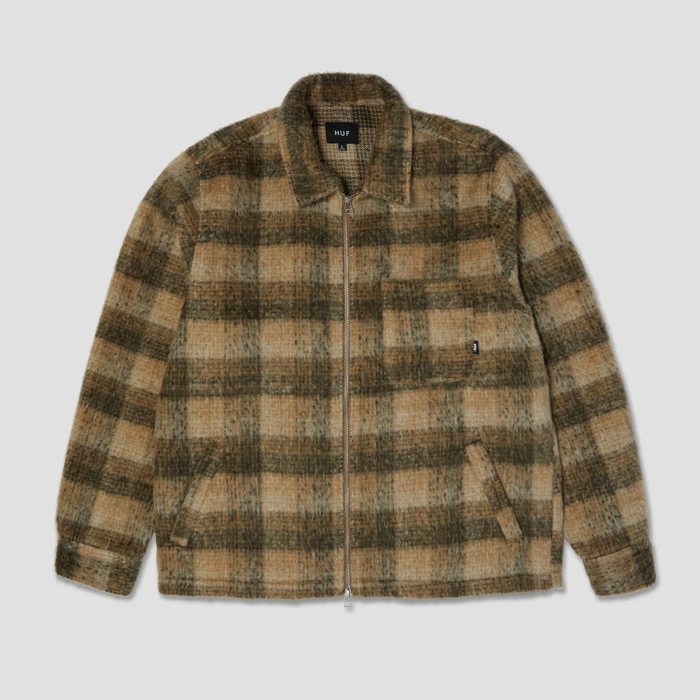 HUF Megablast Plaid Jacket Desert