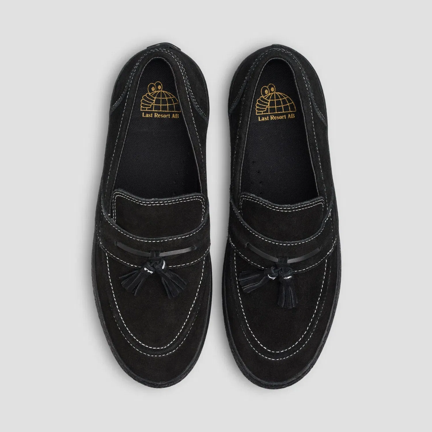 Last Resort AB VM005 Loafer Skate Shoes Black / Black / White Stitch