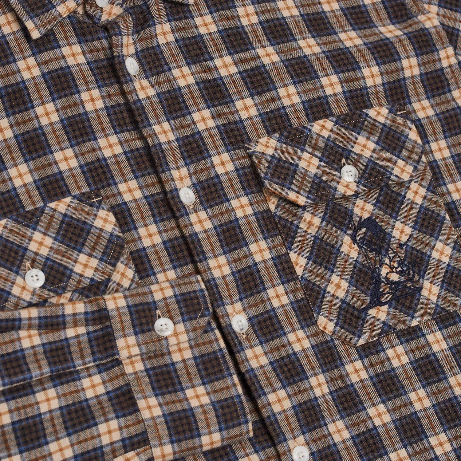 Last Resort AB SM001 Nick Flannel Shirt Vanilla / Brown