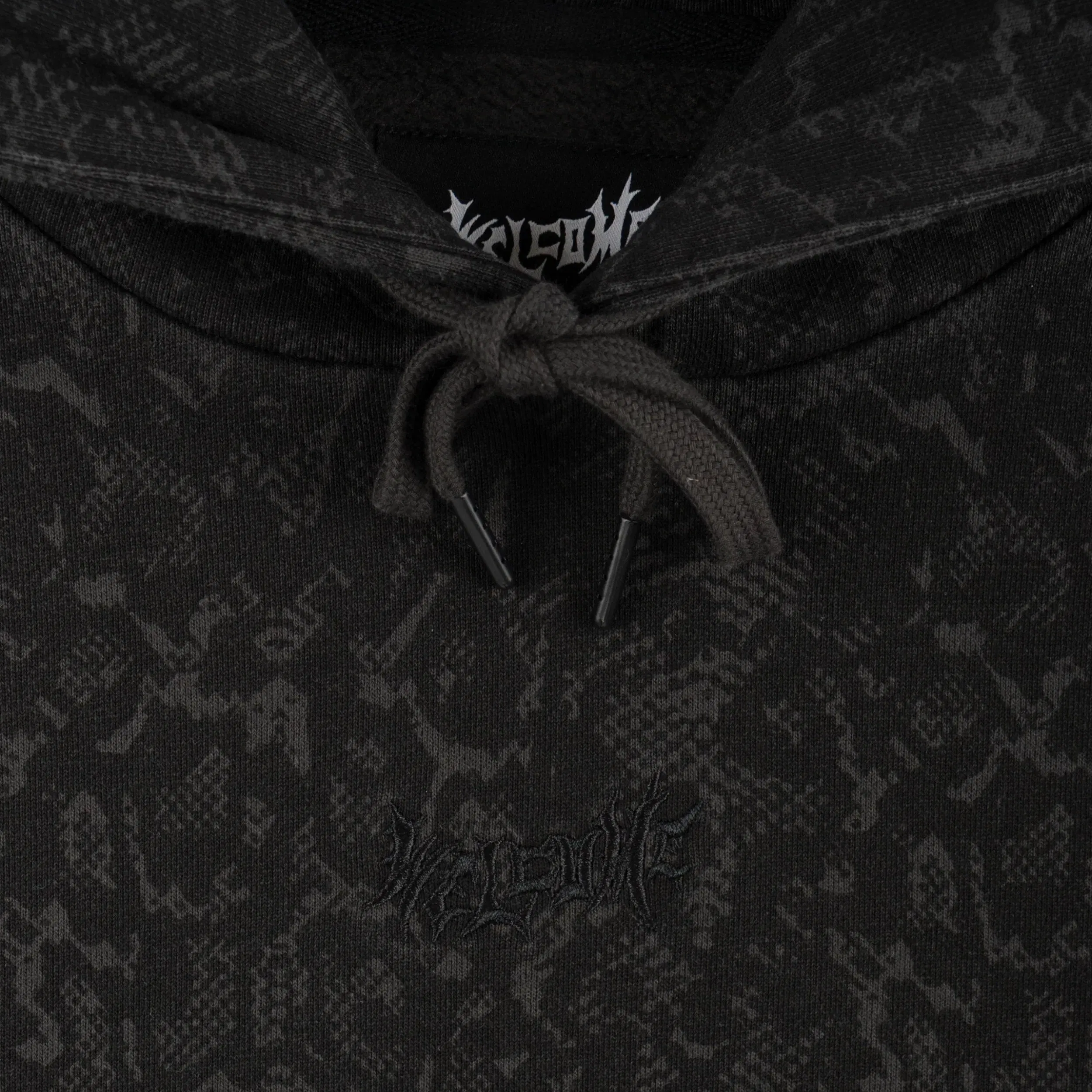 Welcome Serpent Enzyme-Washed Animal Print Hoodie Black