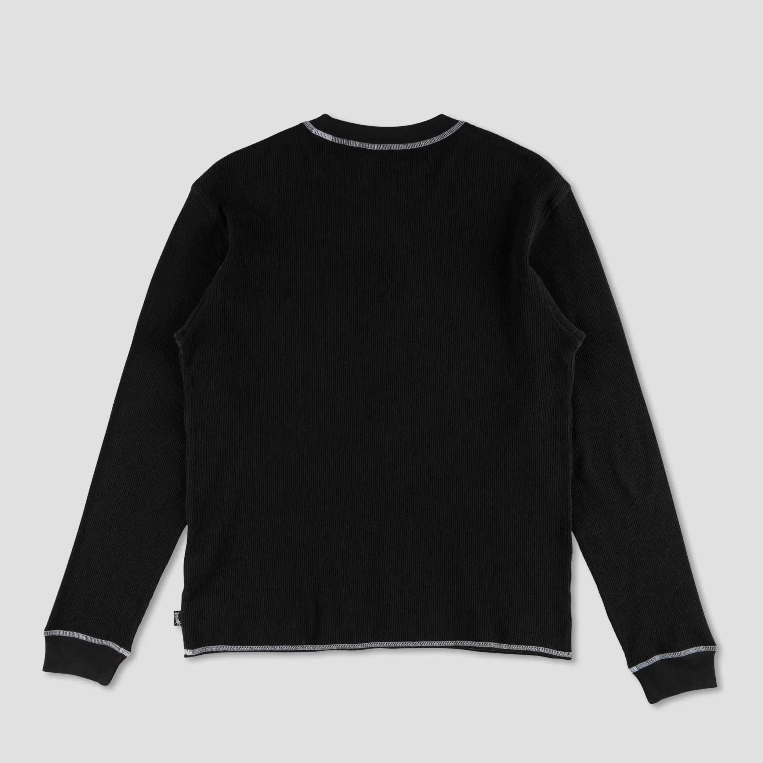 Welcome Scan Contrast Stitch Thermal Longsleeve T-Shirt Black