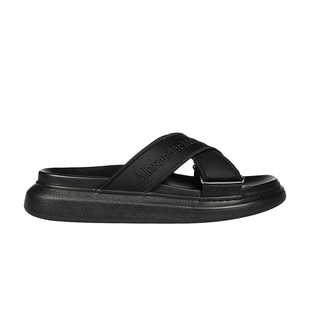 Alexander McQueen Oversized Hybrid Slide Black Silver