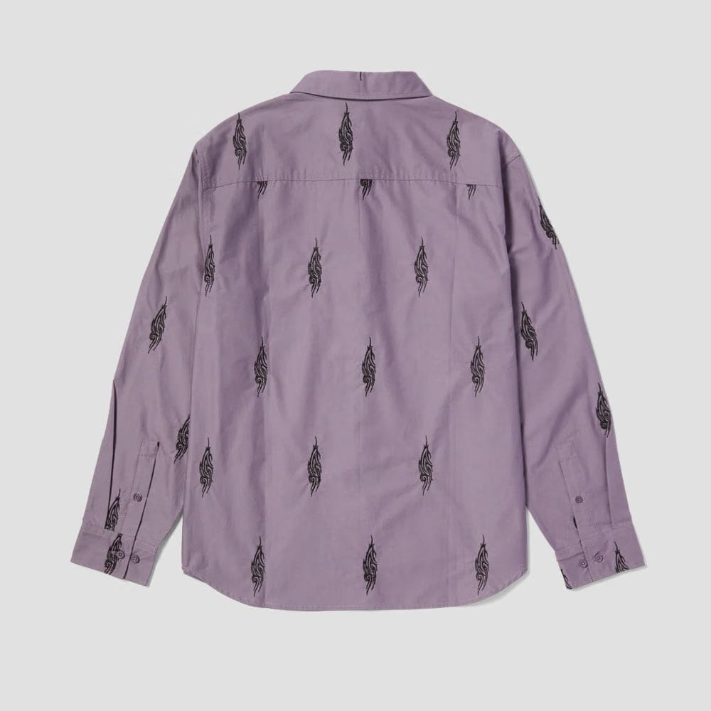 HUF Larkin Embroidered Work Shirt Dust Purple