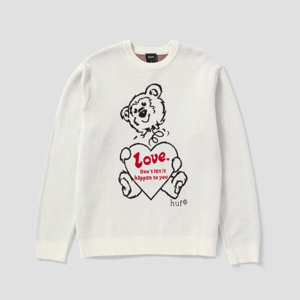 HUF Bad News Crewneck Sweater Bone