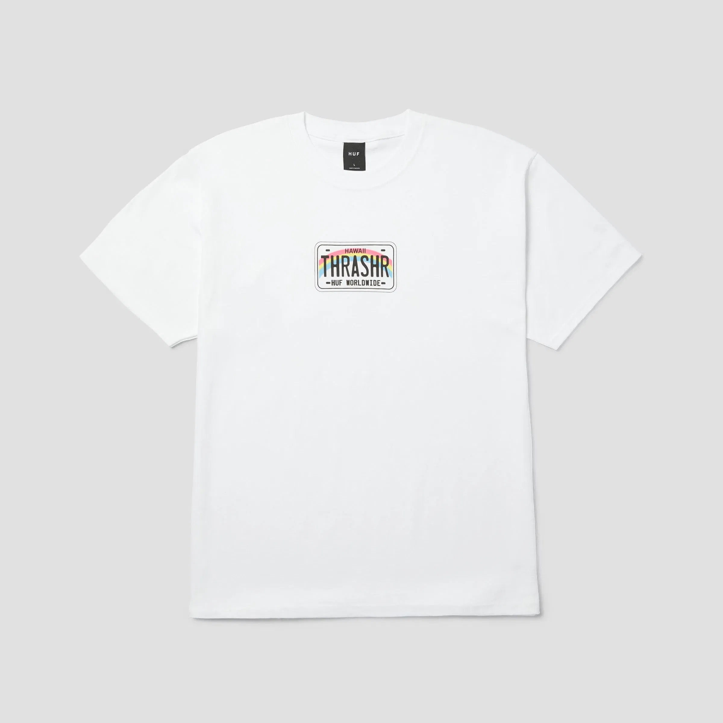 HUF x Thrasher License Plate T-Shirt White