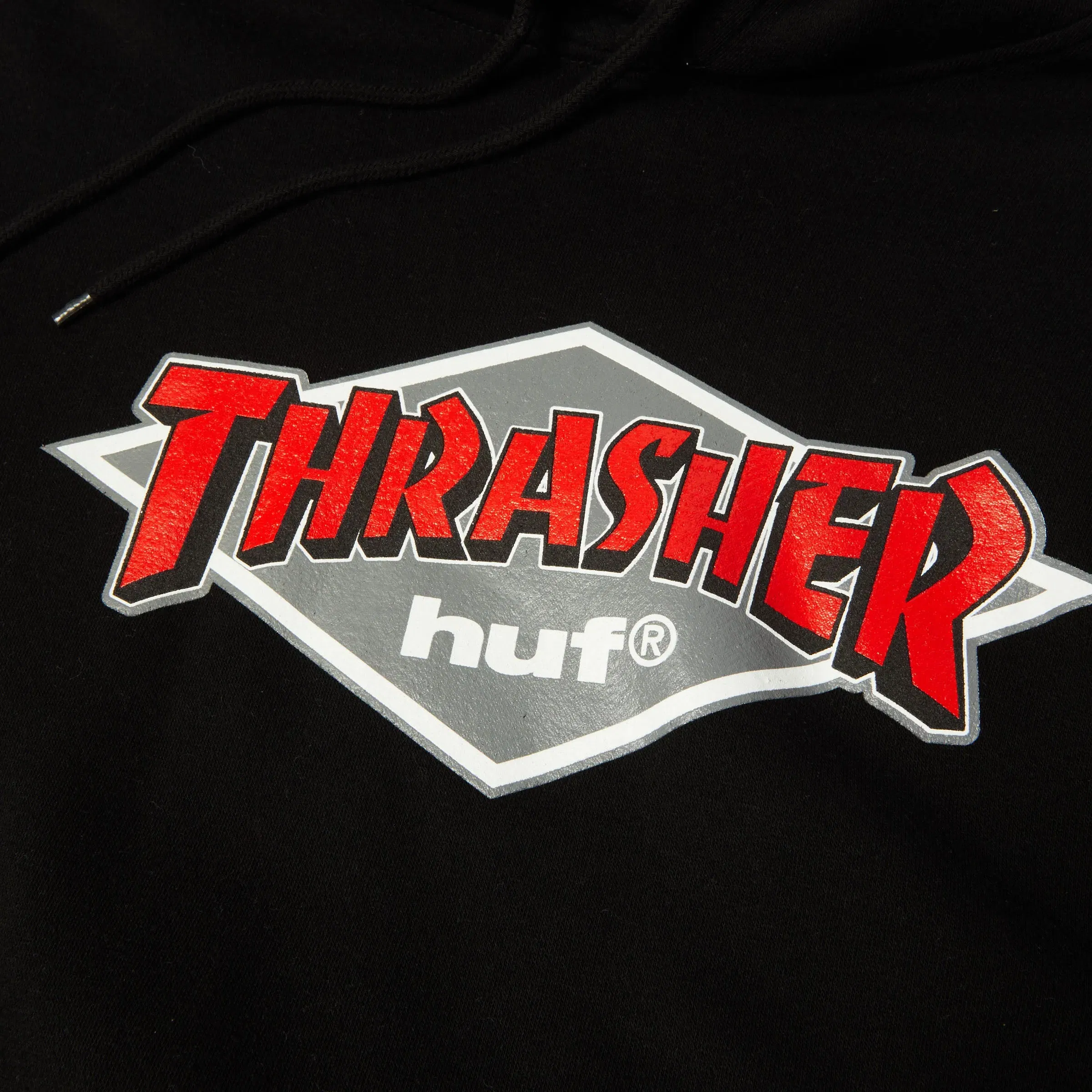 HUF x Thrasher Logo Hoodie Black