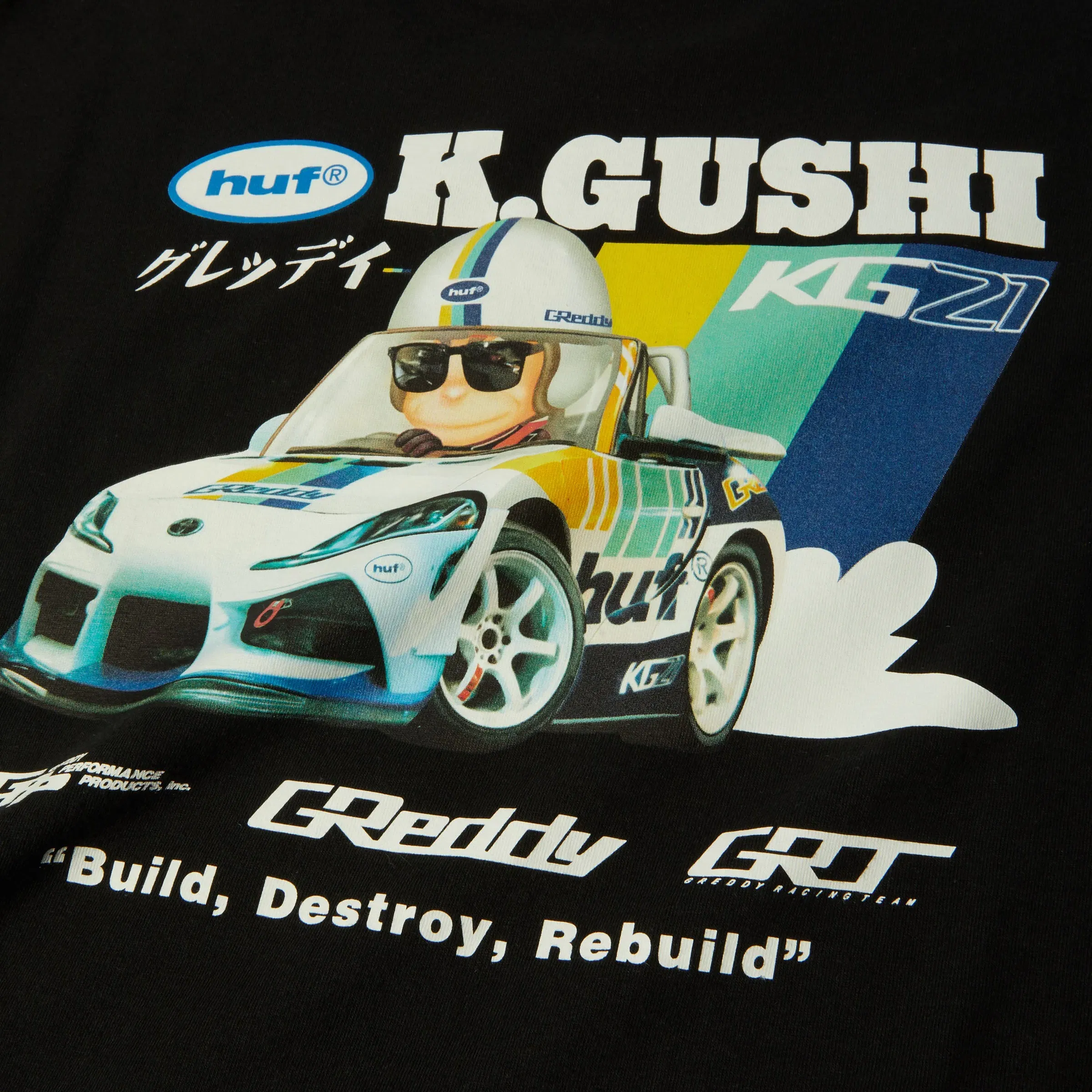 HUF x GReddy Gushi T-Shirt Black