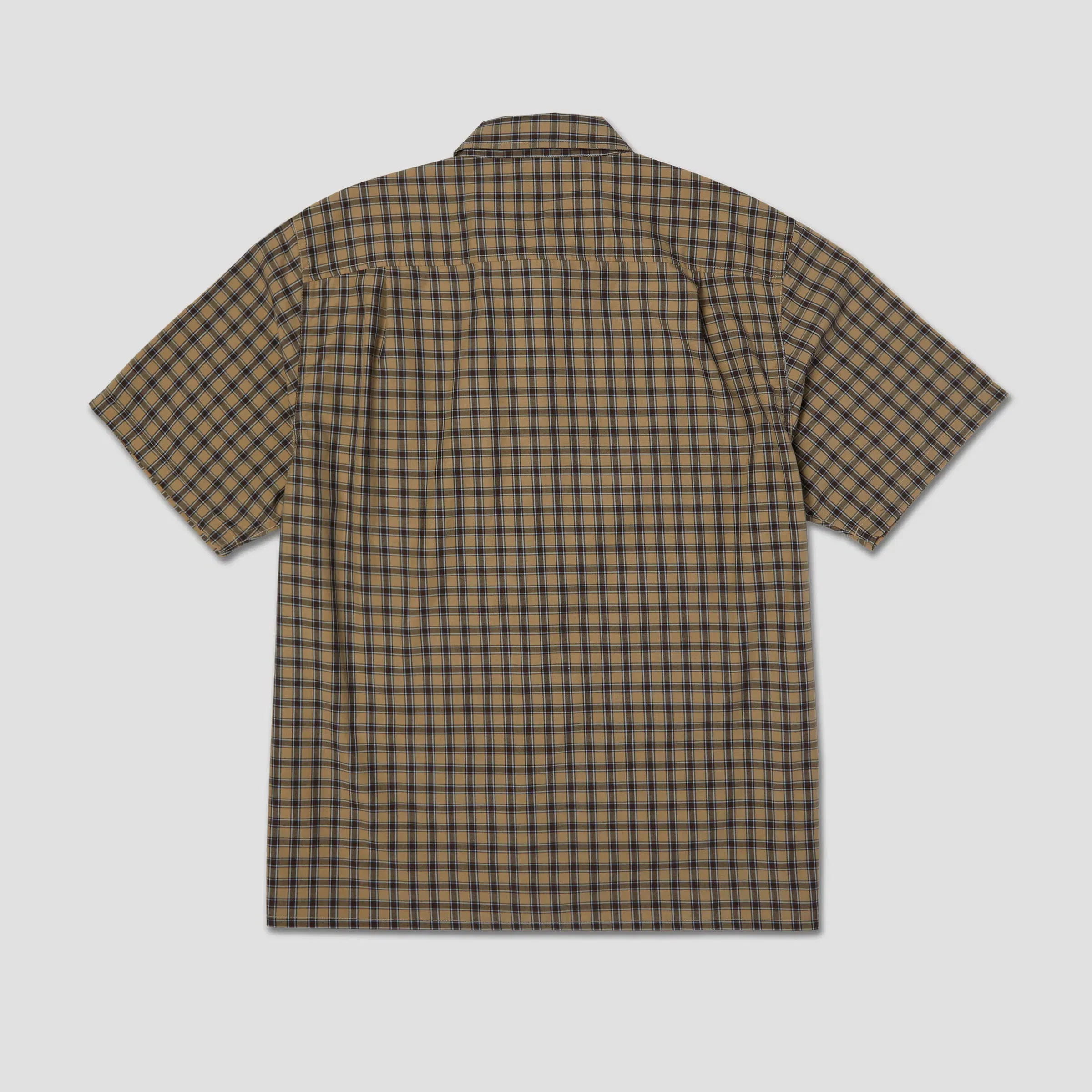 HUF Stretch Micro Plaid Shortsleeve Shirt Clay