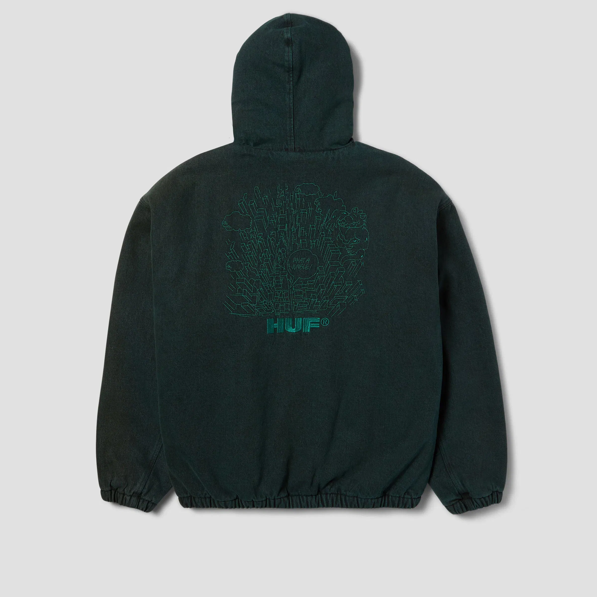 HUF What A Jungle Denim Work Jacket Evergreen
