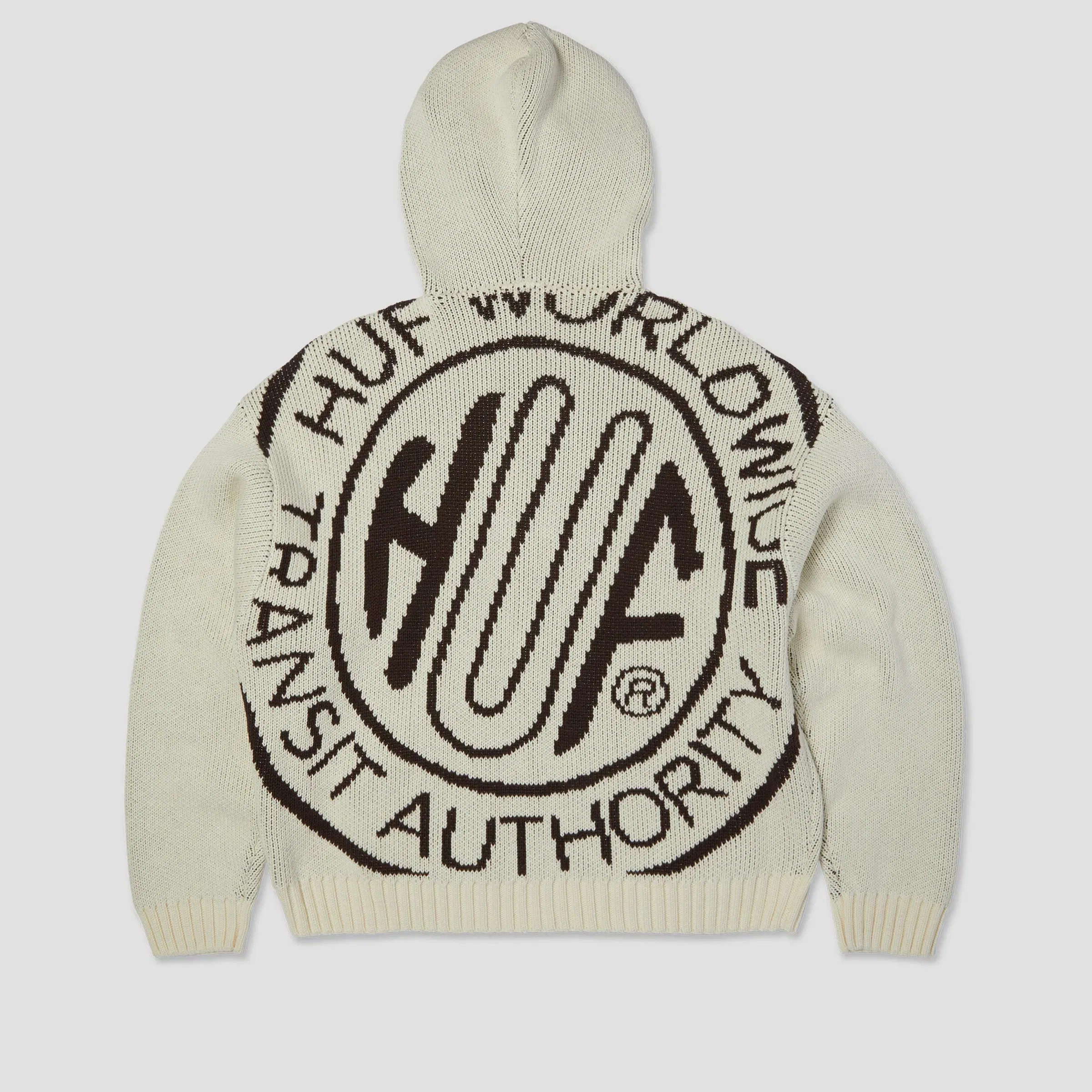 HUF Token Zip Hooded Sweater Crew Bleach