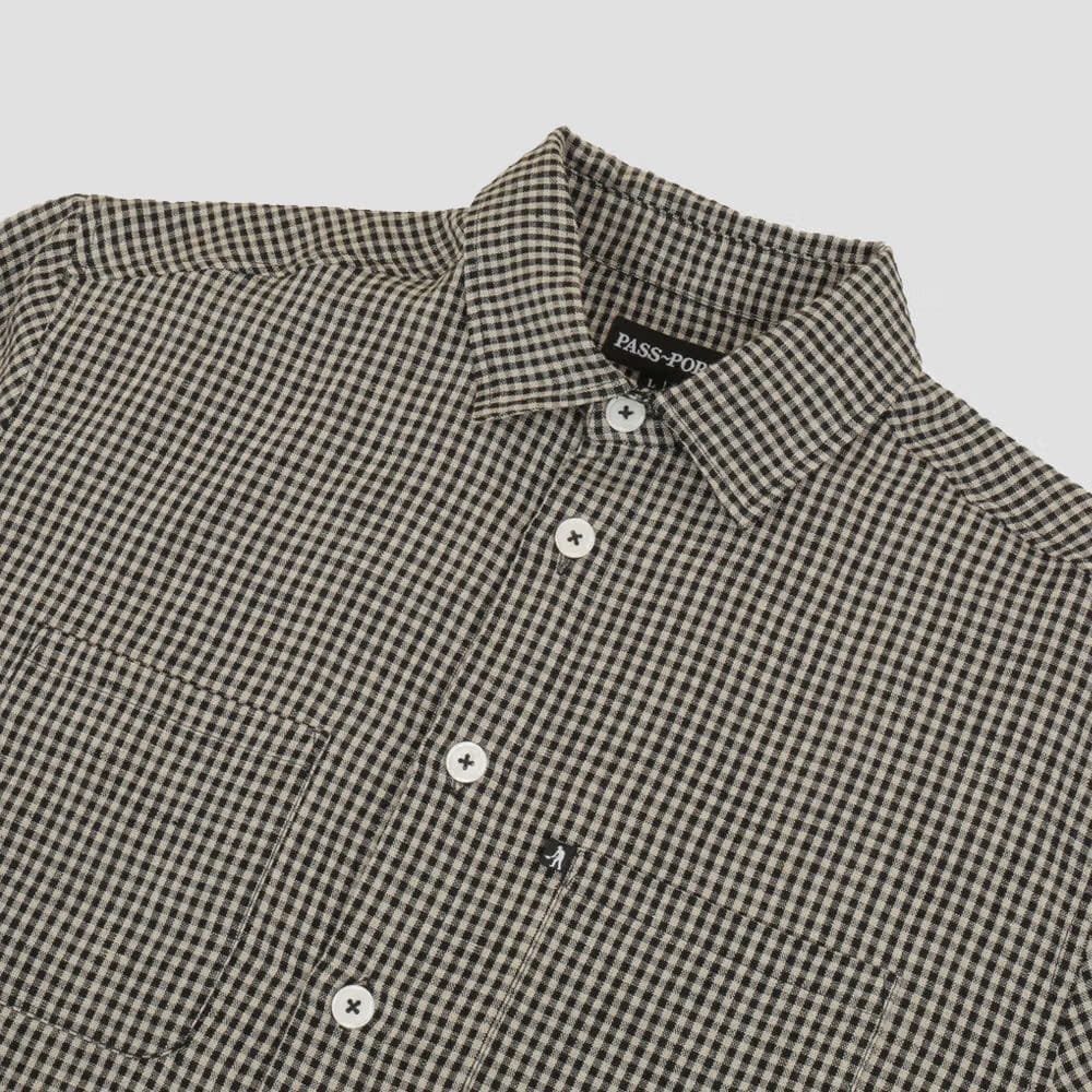 Passport Workers Check Shortsleeve Shirt Black