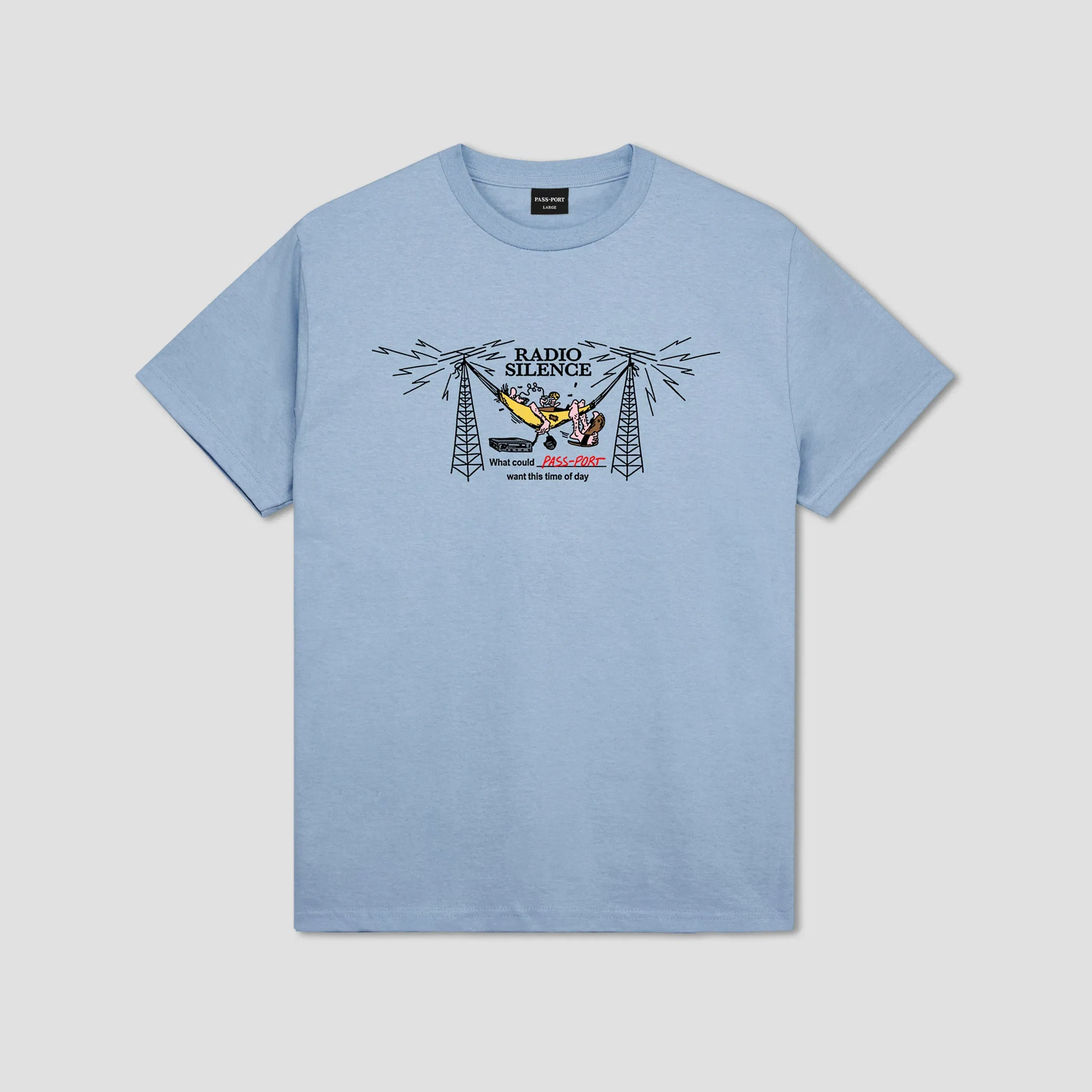 Passport Radio Silence T-Shirt Stonewash Blue