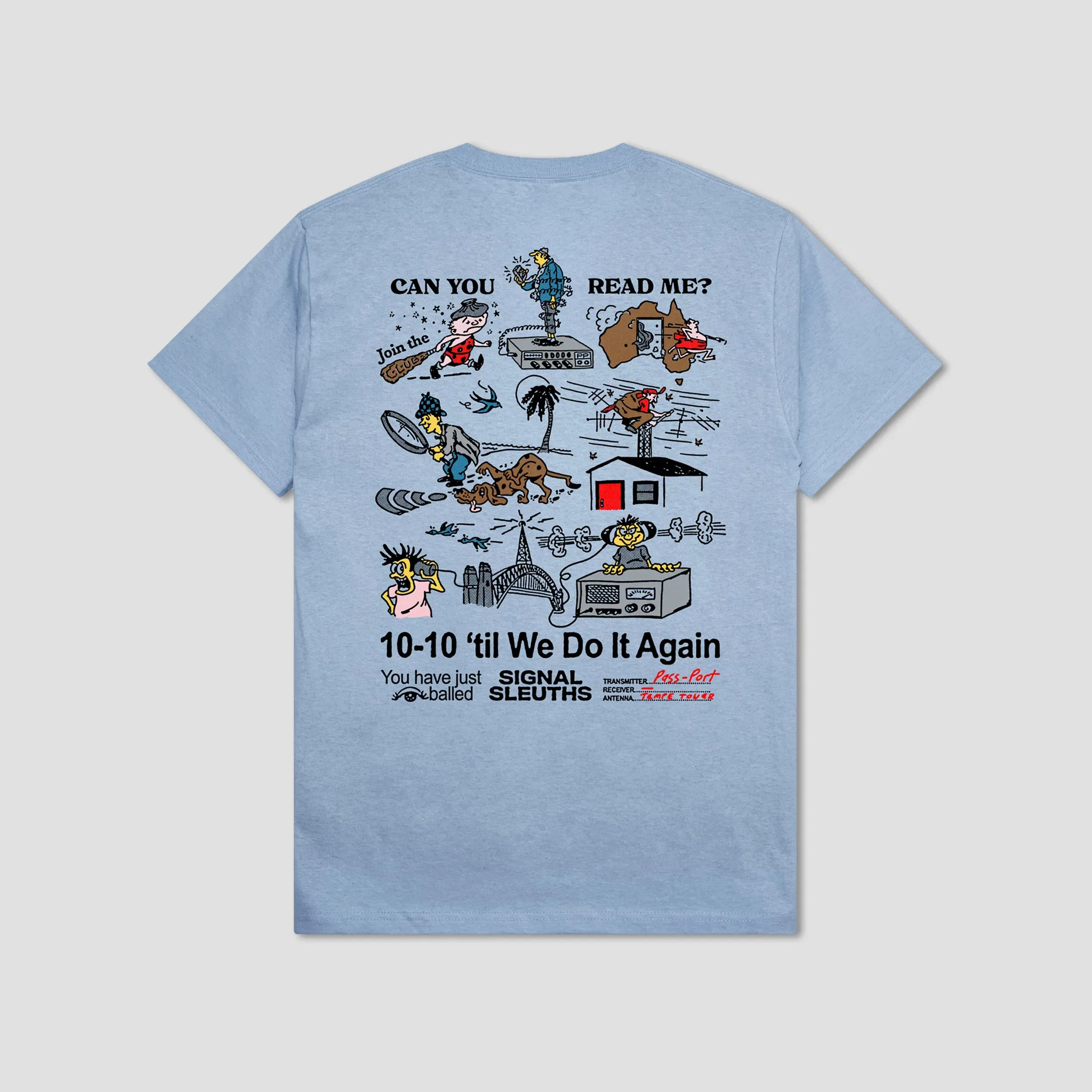 Passport Radio Silence T-Shirt Stonewash Blue