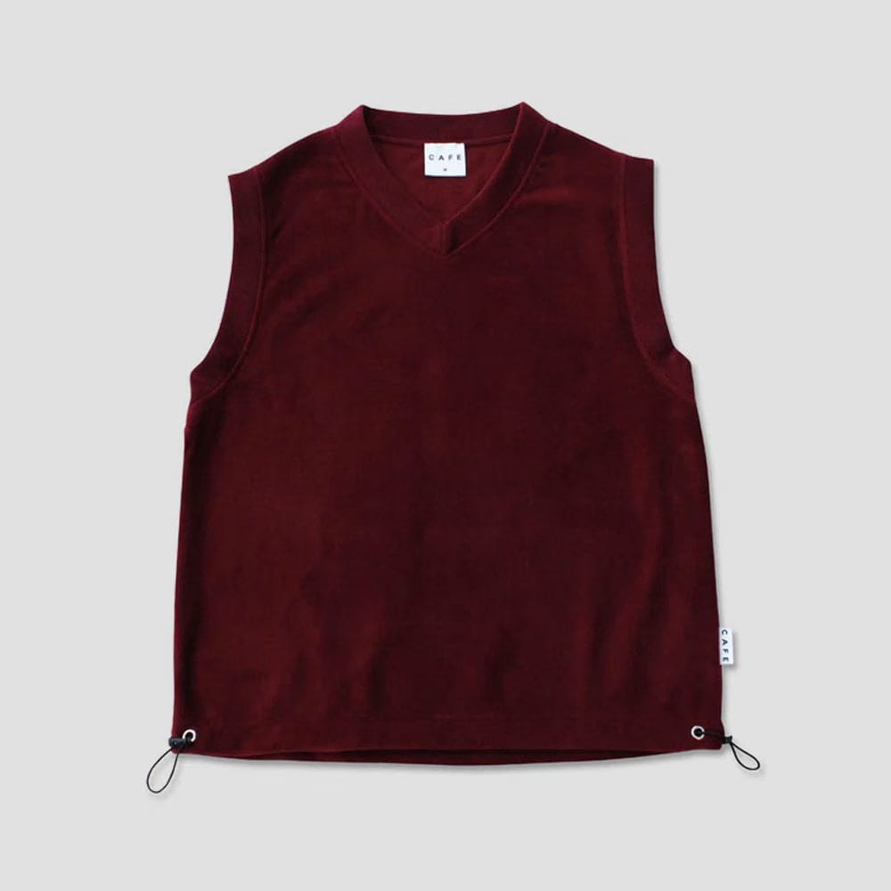 Skateboard Cafe Fleece Vest Burgundy / Black