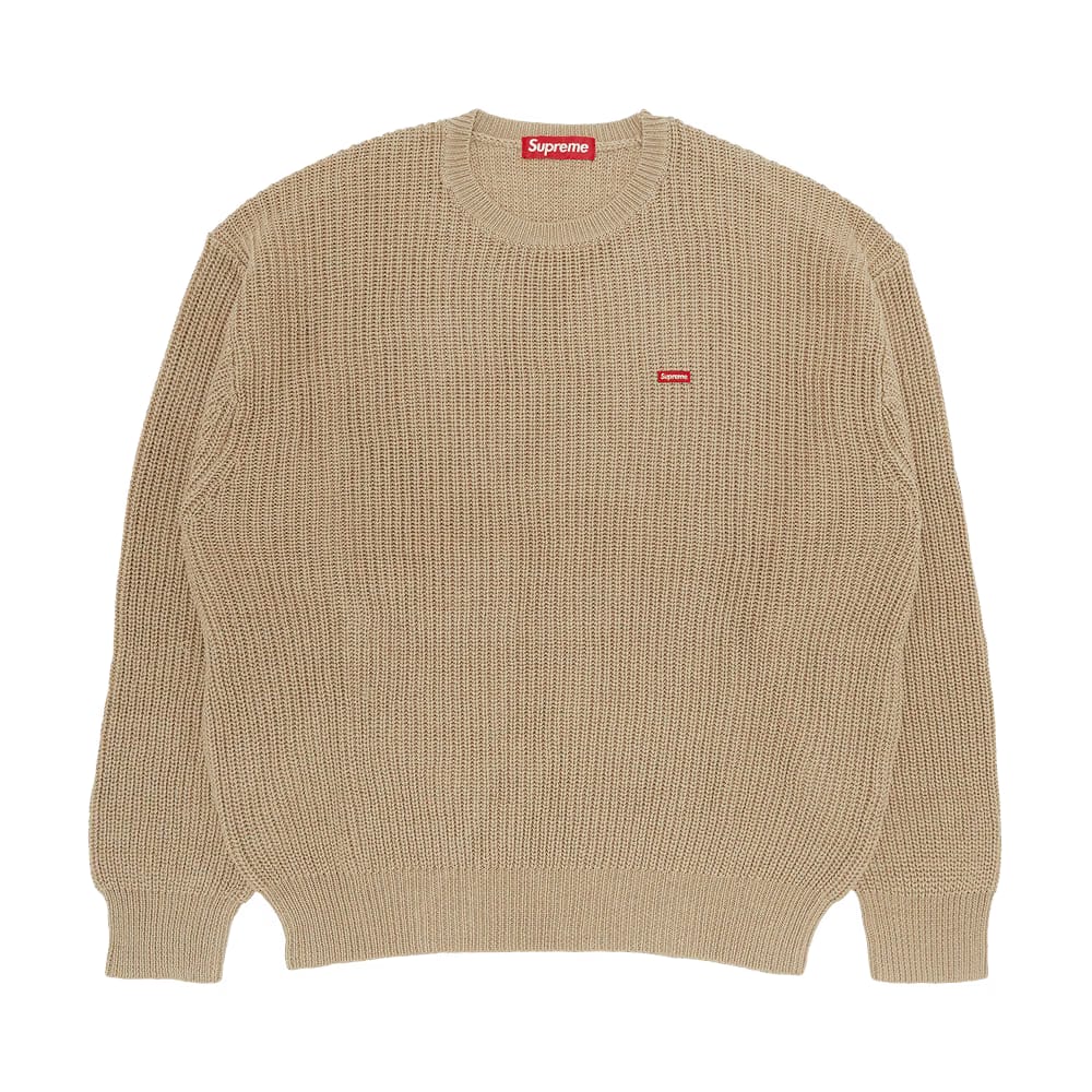 Supreme Small Box Ribbed Sweater Tan