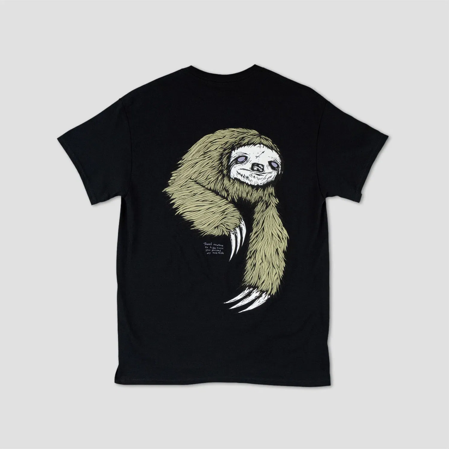 Welcome Sloth Printed T-Shirt Black / Sage