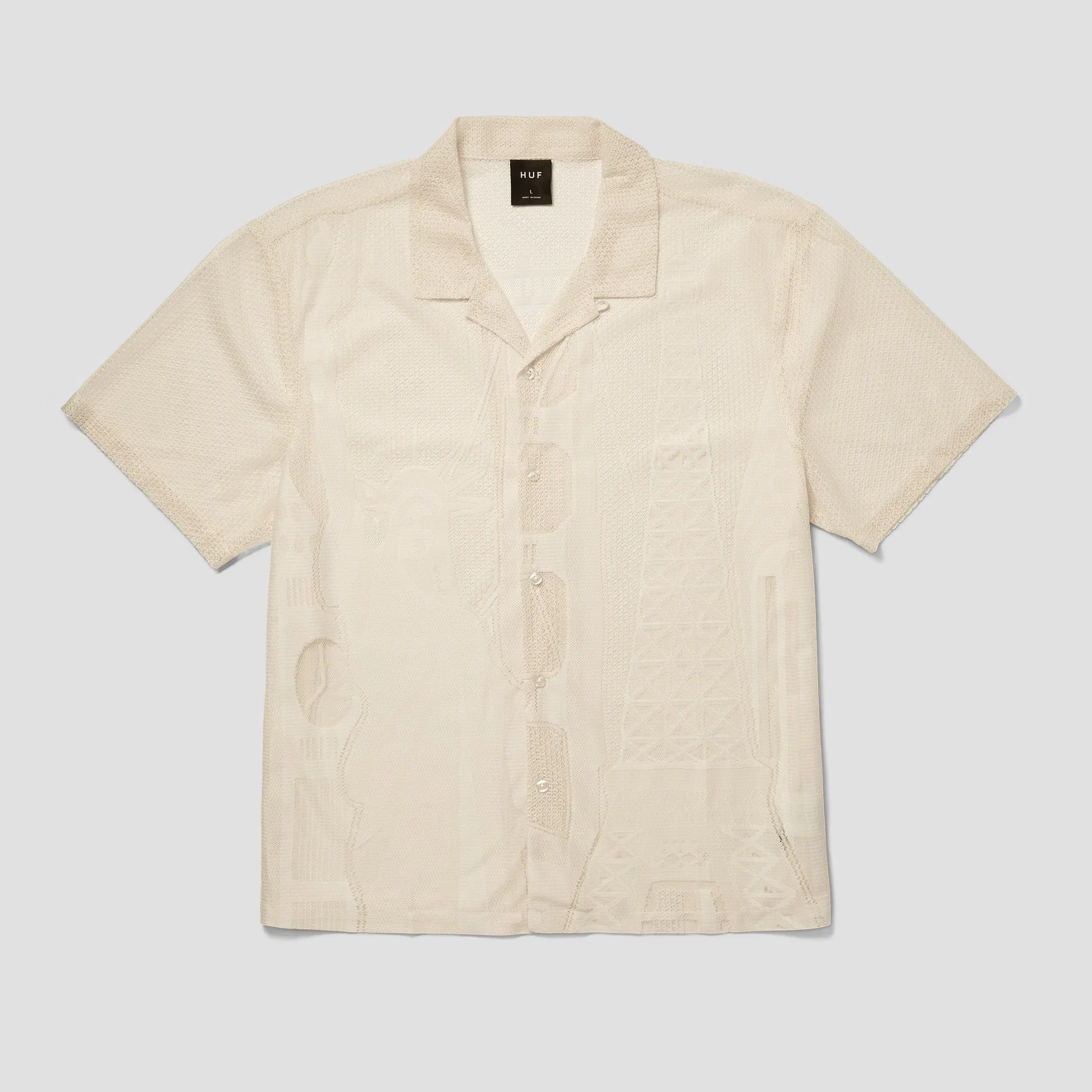 Huf World Tour Shortsleeve Lace Shirt Ivory