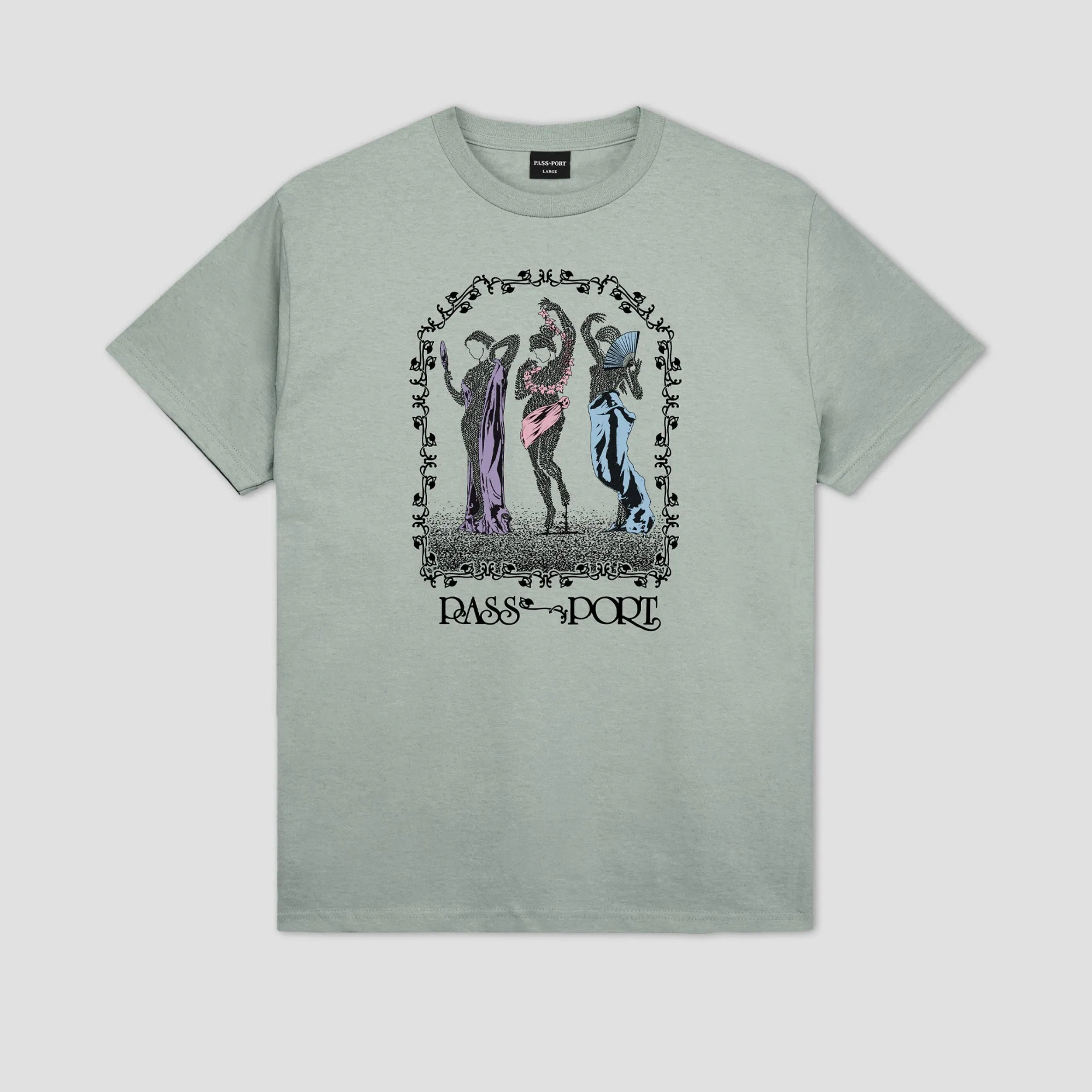 Passport Stem Sirens T-Shirt Stonewash Green