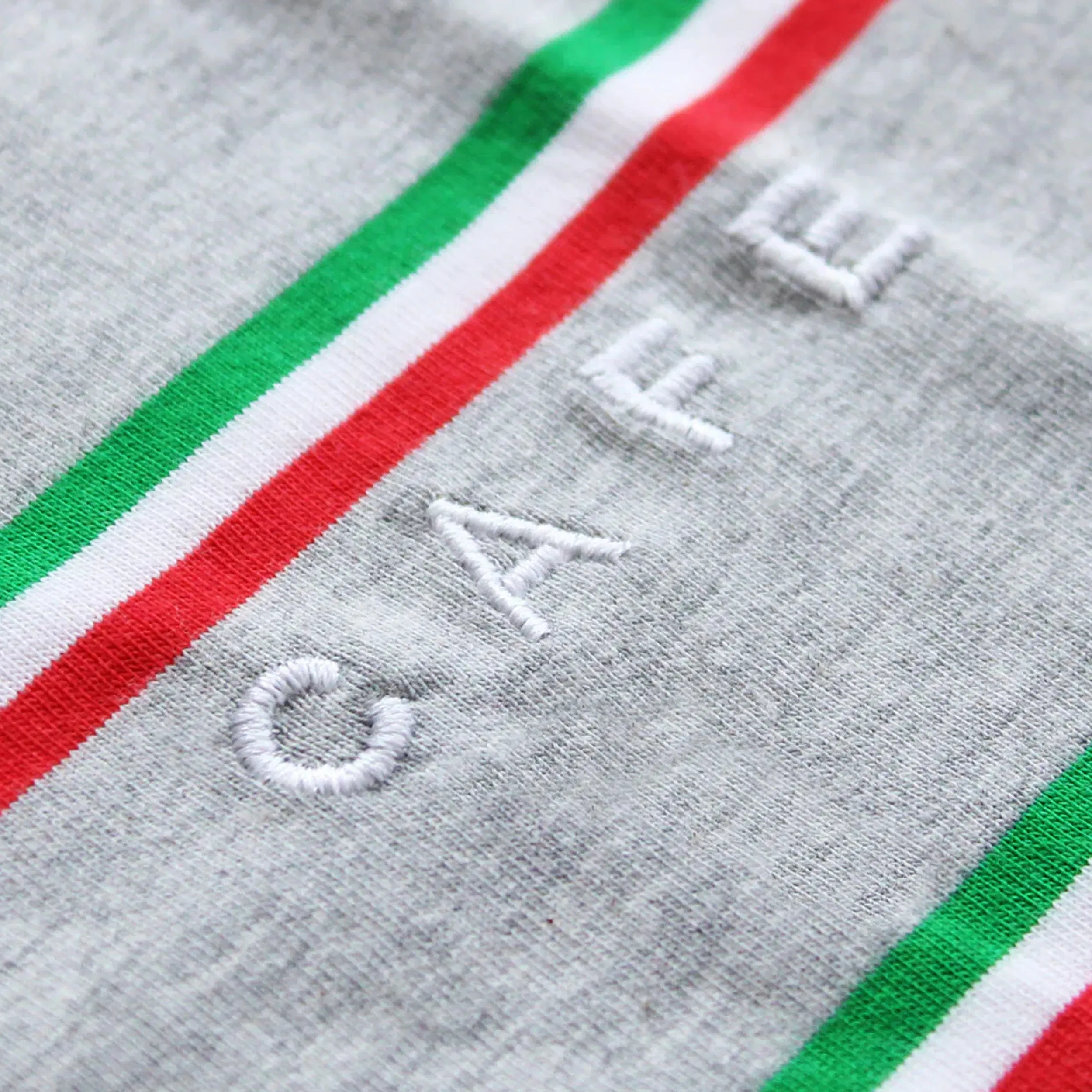 Skateboard Cafe Stripe T-Shirt Grey Green
